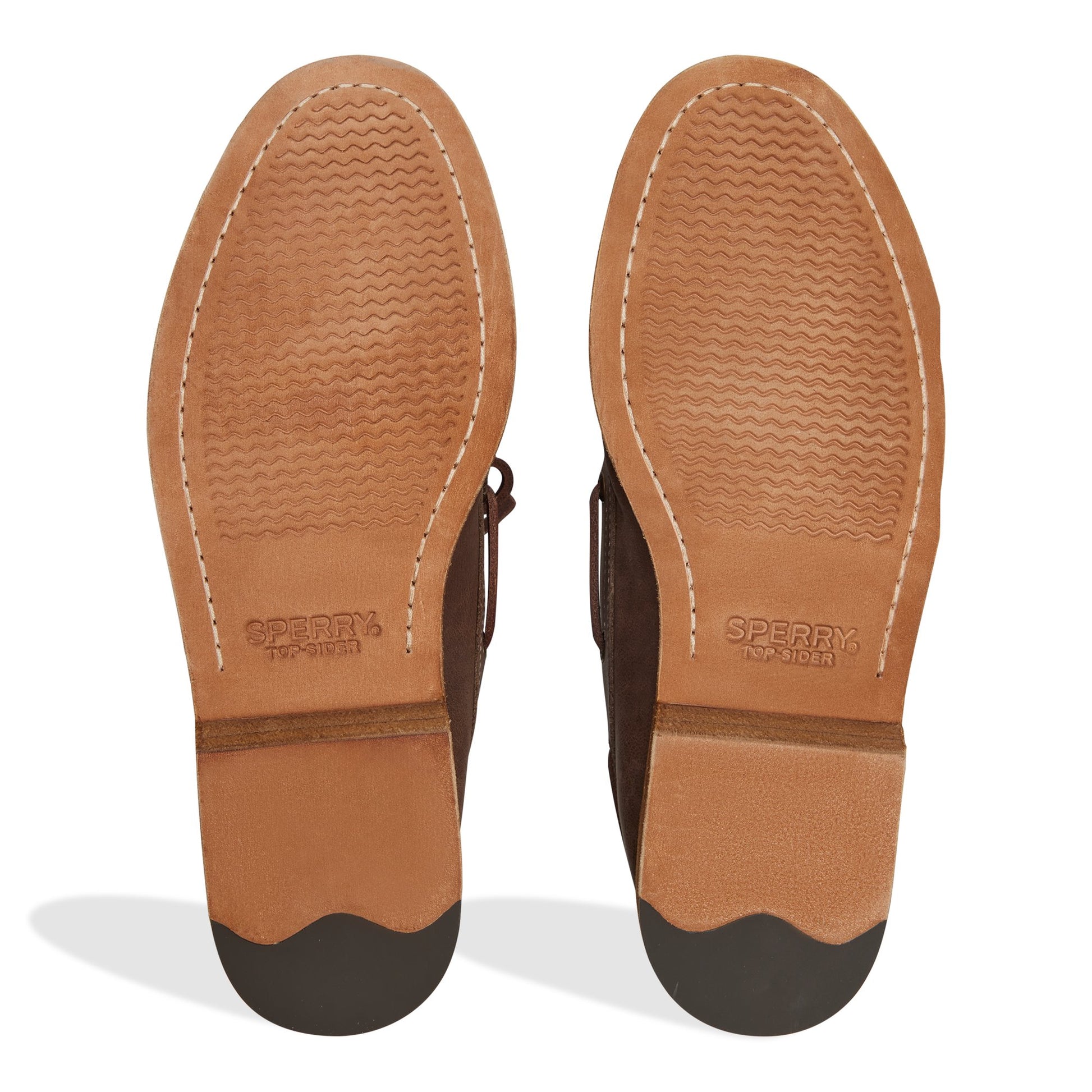 Close-up of the Antique Brown Sperry x Colbo Authentic Original™ Boat Shoe Boat Shoe