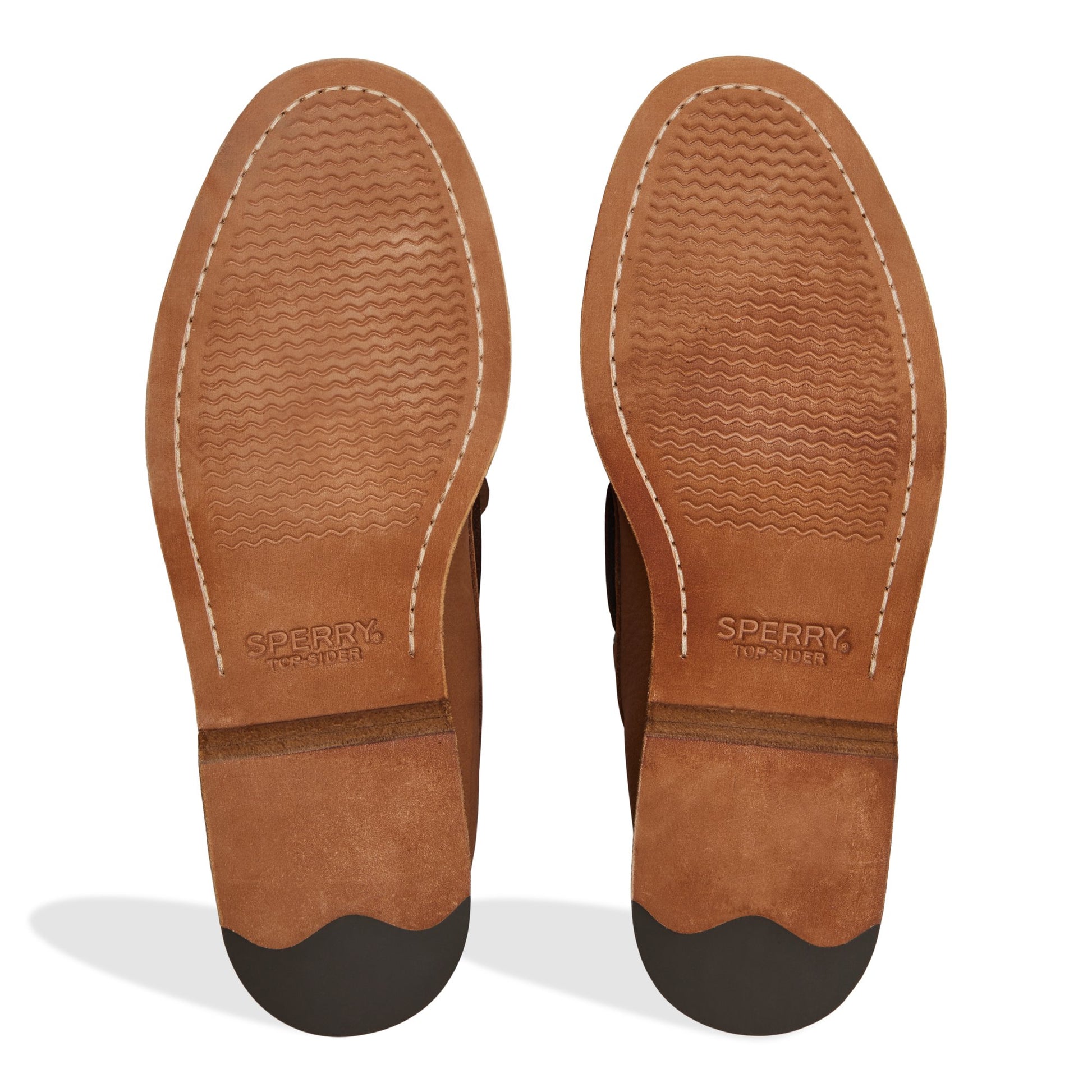 Close-up of the Tan Sperry x Colbo Authentic Original™ Boat Shoe Boat Shoes