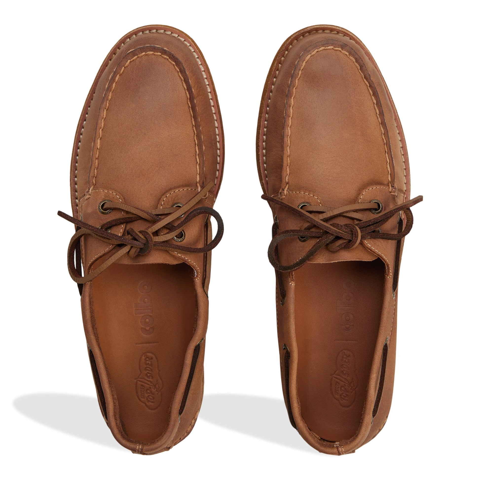 Top-down view of the Tan Sperry x Colbo Authentic Original™ Boat Shoe Boat Shoes