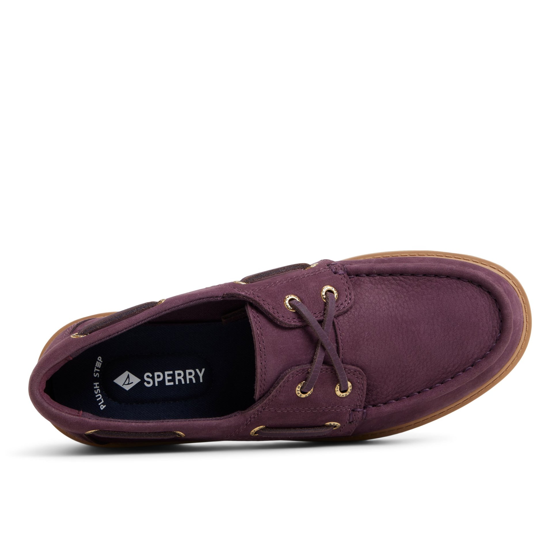 Top-down view of the Prune Wells Boat Shoe Boat Shoes