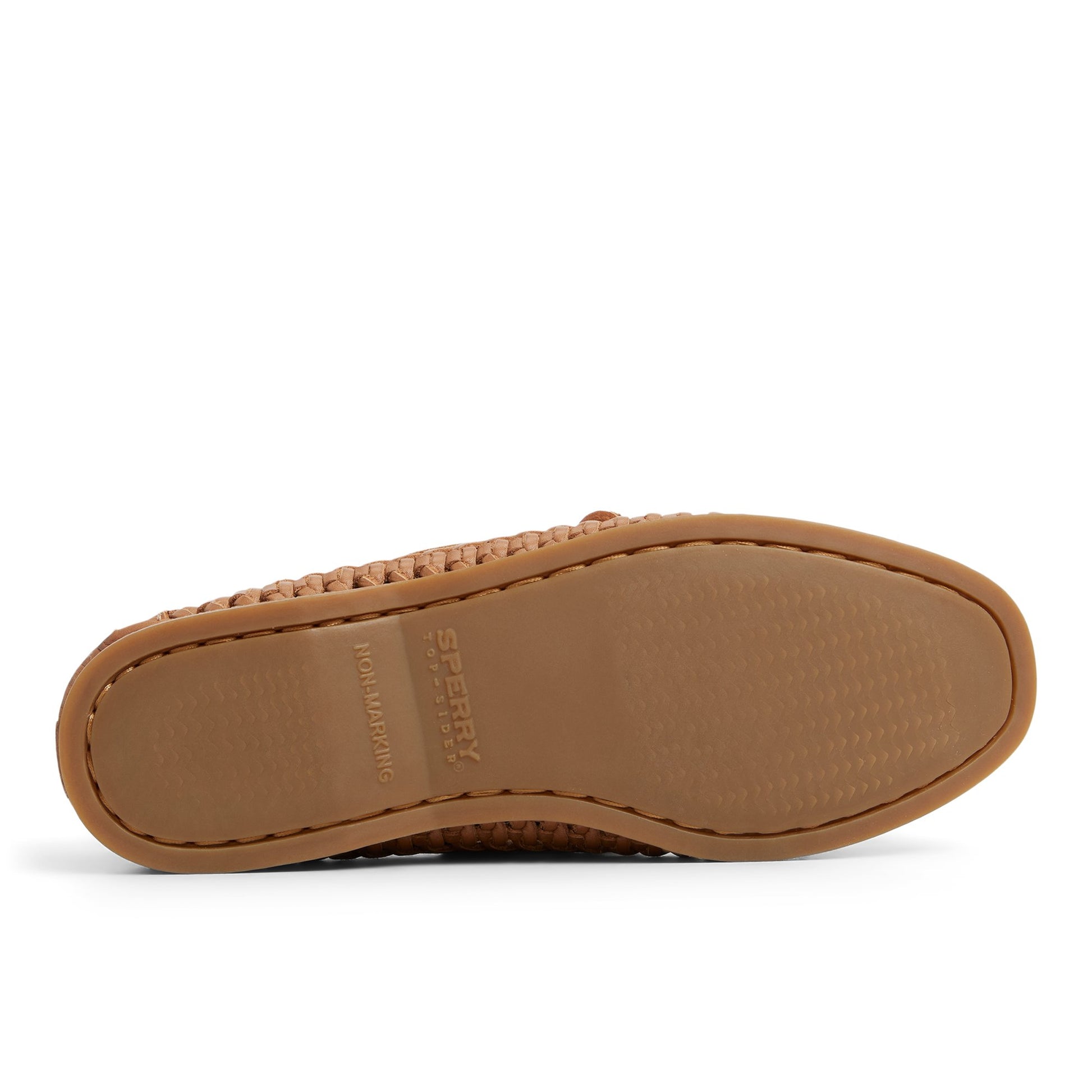Close-up of the Tan Authentic Original™ 2 Eye Woven Boat Shoe Boat Shoes