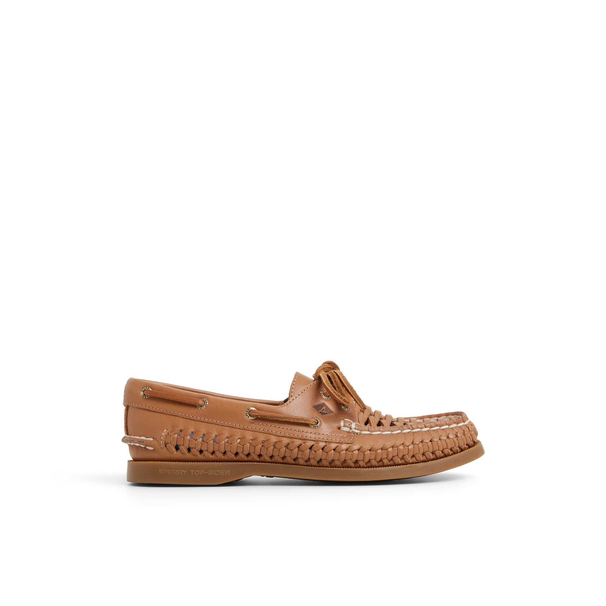 Main View of Tan Authentic Original™ 2 Eye Woven Boat Shoe Boat Shoes for Womens