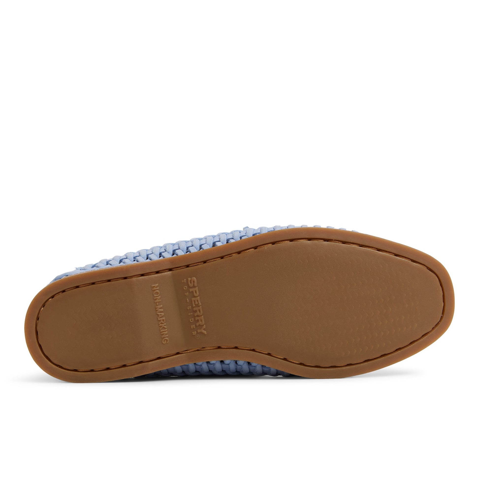 Close-up of the Dust Blue Authentic Original™ 2 Eye Woven Boat Shoe Boat Shoes