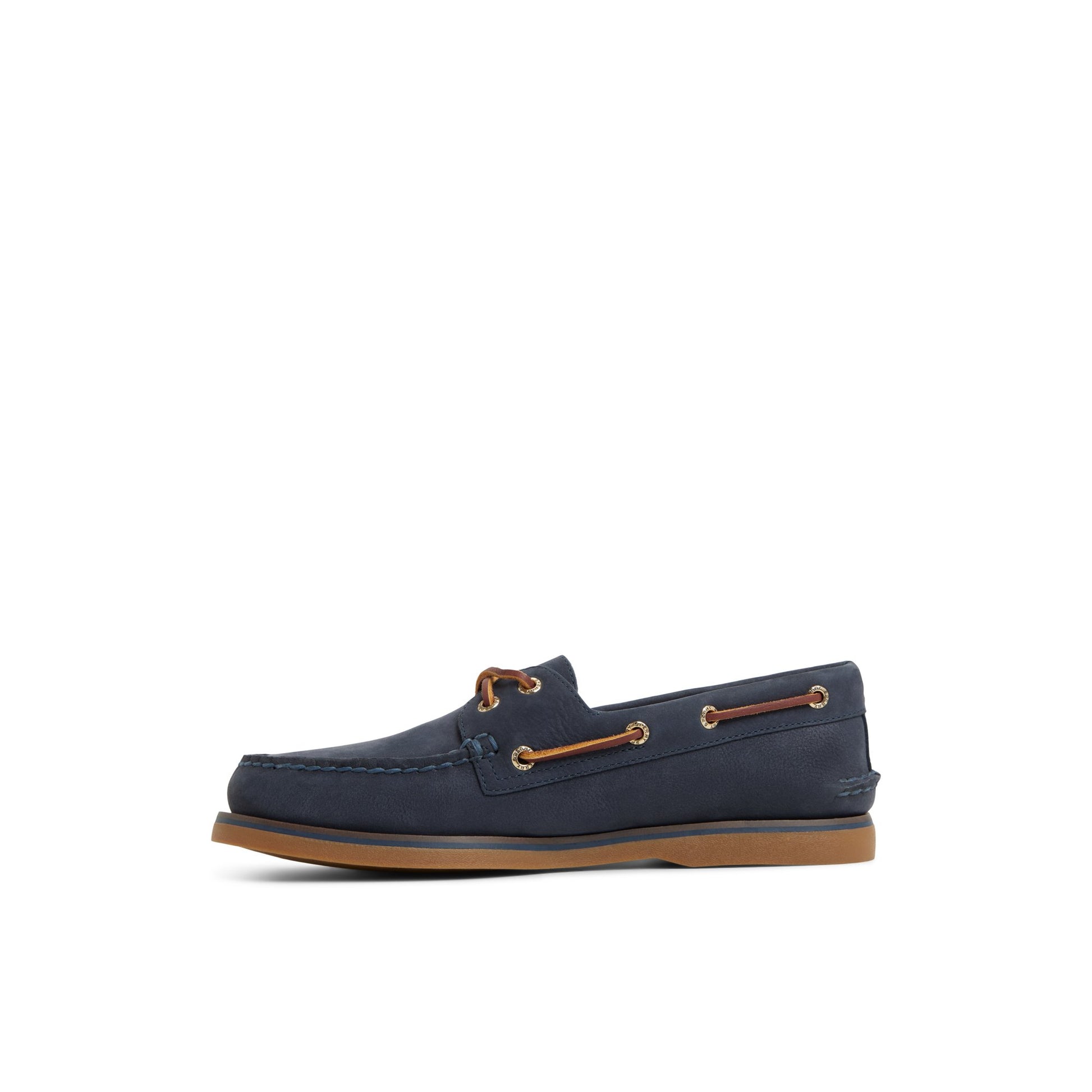 Three-quarter angle of Navy Gold Cup™ Authentic Original™ 2-Eye Boat Shoe Boat Shoe's back side