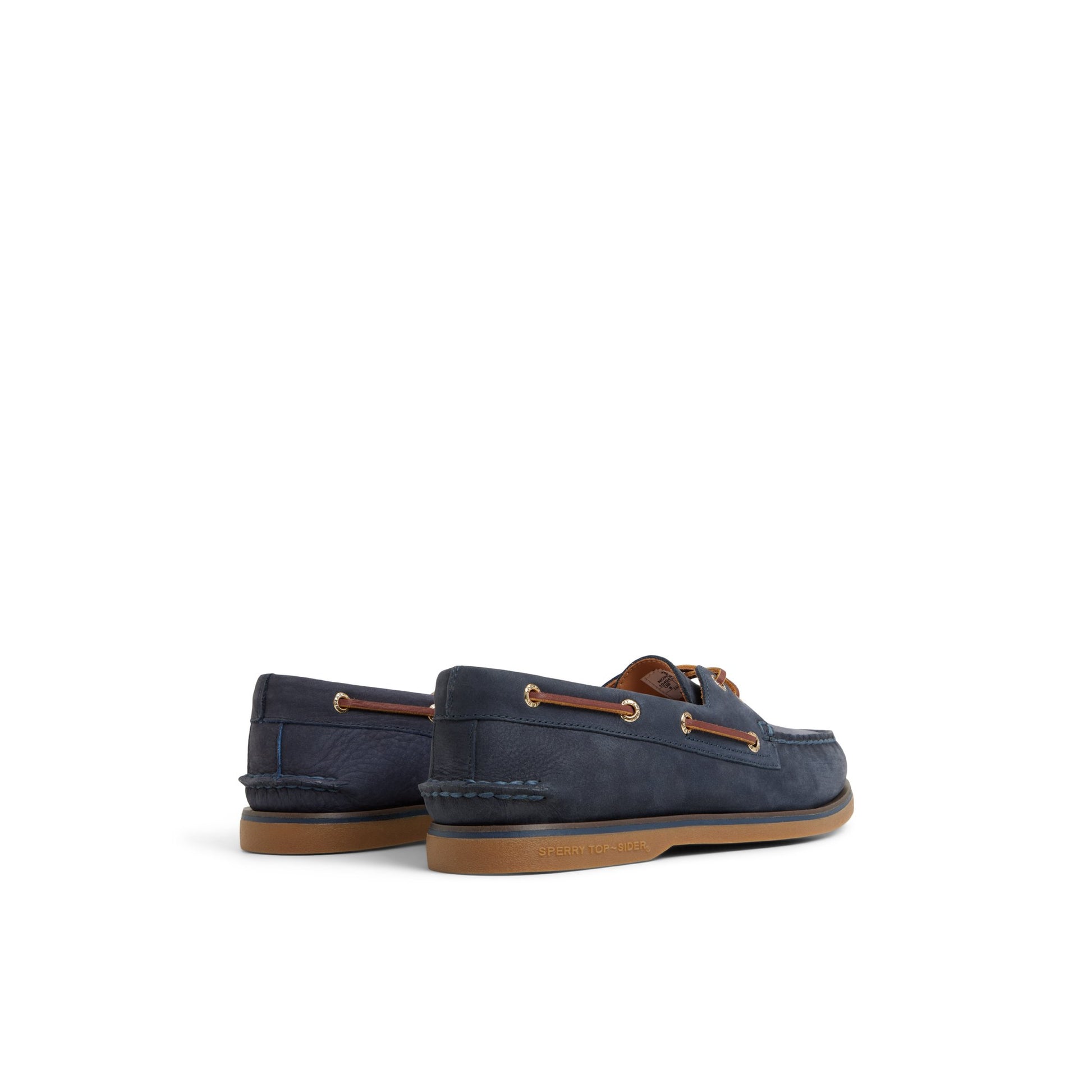 Three-quarter angle of Navy Gold Cup™ Authentic Original™ 2-Eye Boat Shoe Boat Shoe's front side