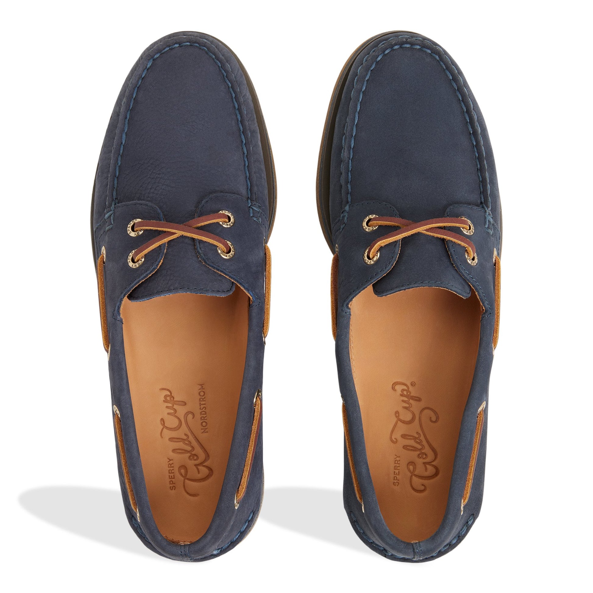 Top-down view of the Navy Gold Cup™ Authentic Original™ 2-Eye Boat Shoe Boat Shoe