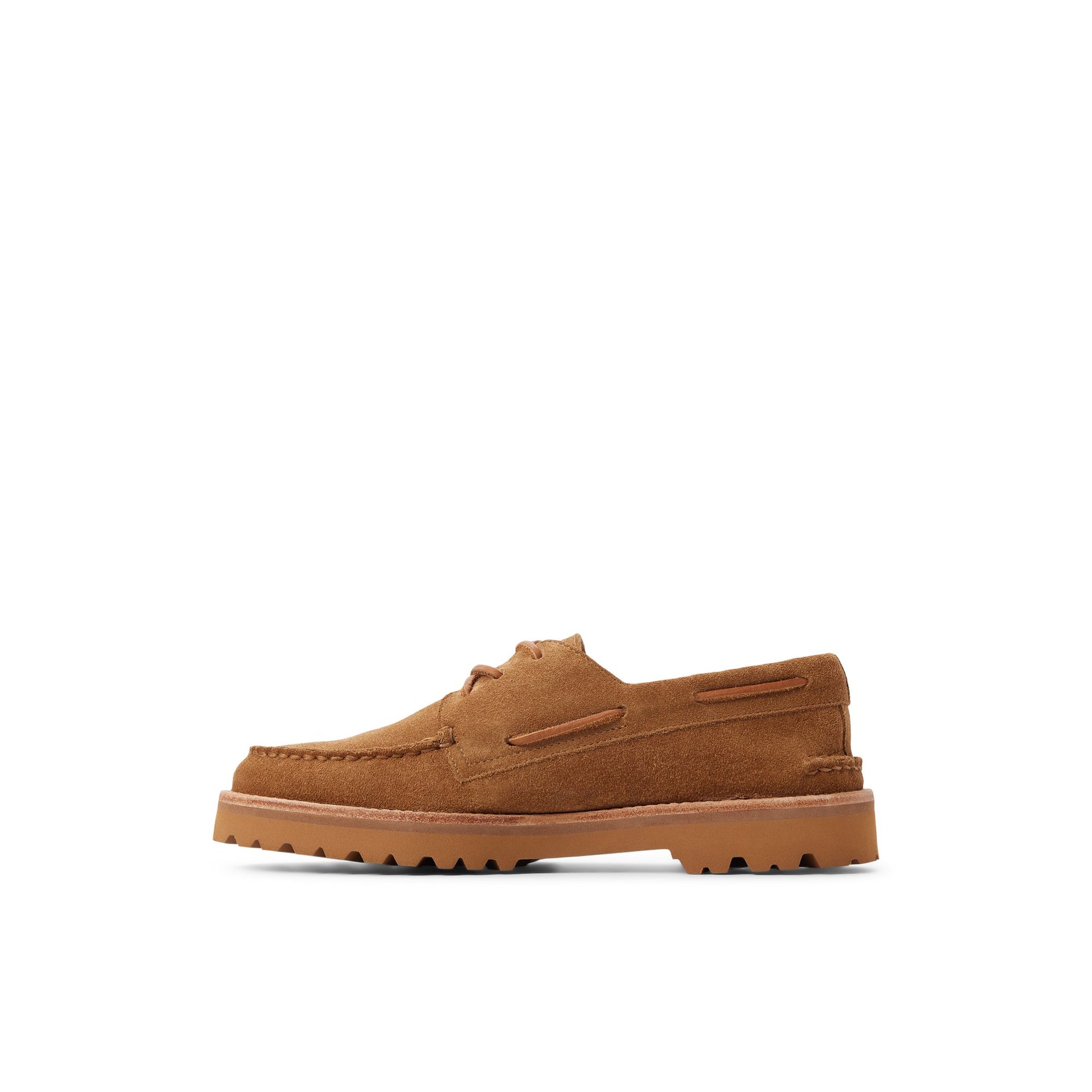 Three-quarter angle of Tan Authentic Original™ 3-Eye Lug Boat Shoe Boat Shoe's back side