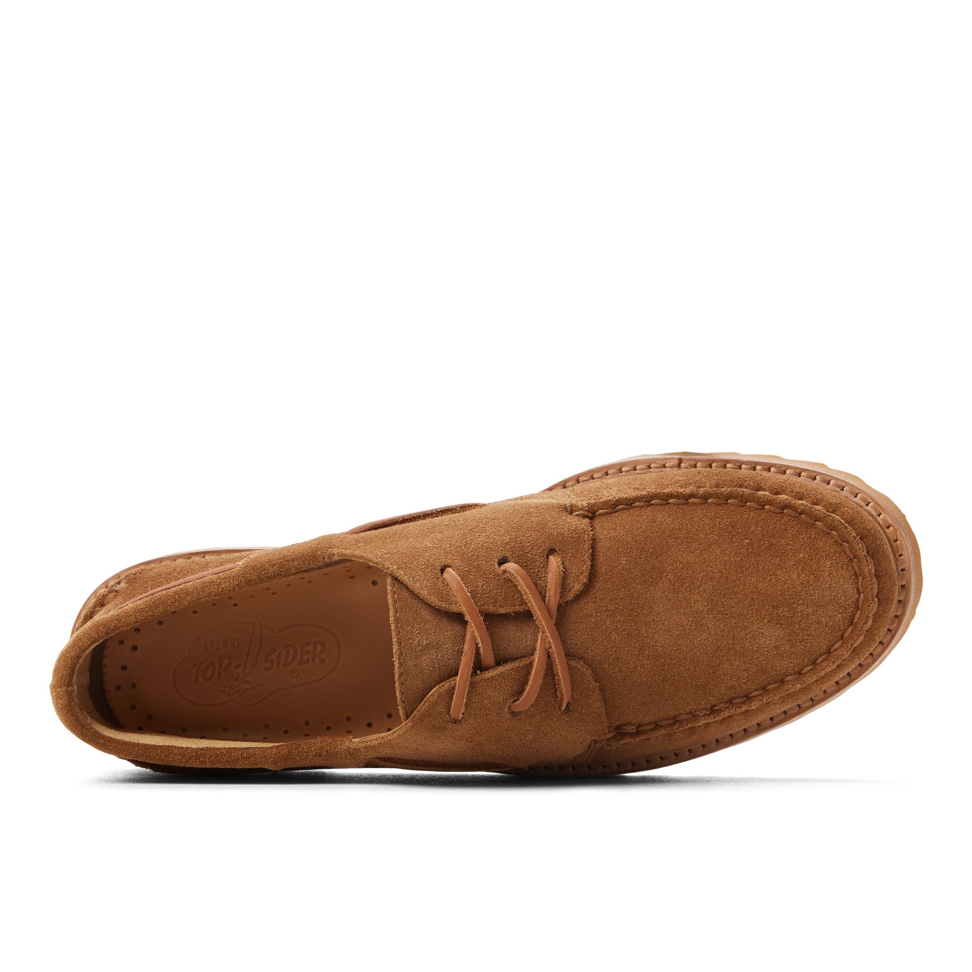 Top-down view of the Tan Authentic Original™ 3-Eye Lug Boat Shoe Boat Shoe