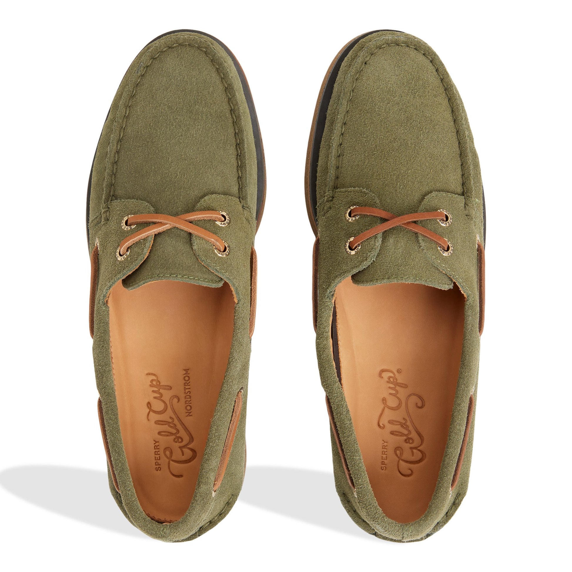 Top-down view of the Light Green Gold Cup™ Authentic Original™ 2-Eye Boat Shoe Boat Shoe