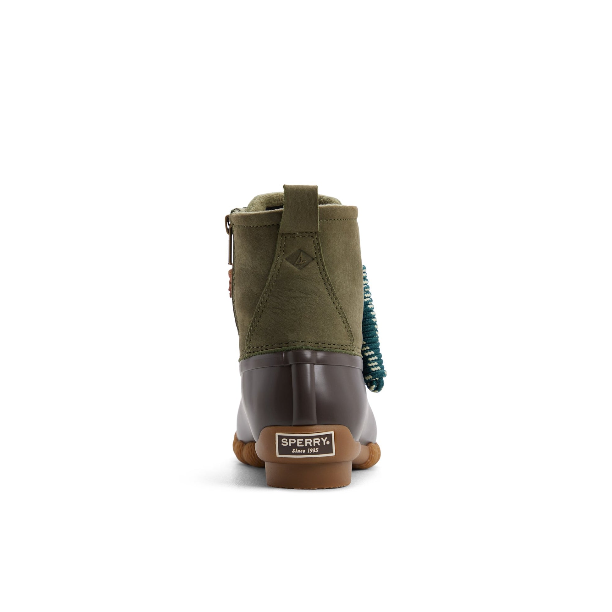 Three-quarter angle of Olive Saltwater™ Duck Lug Boot Duck Boots's front side