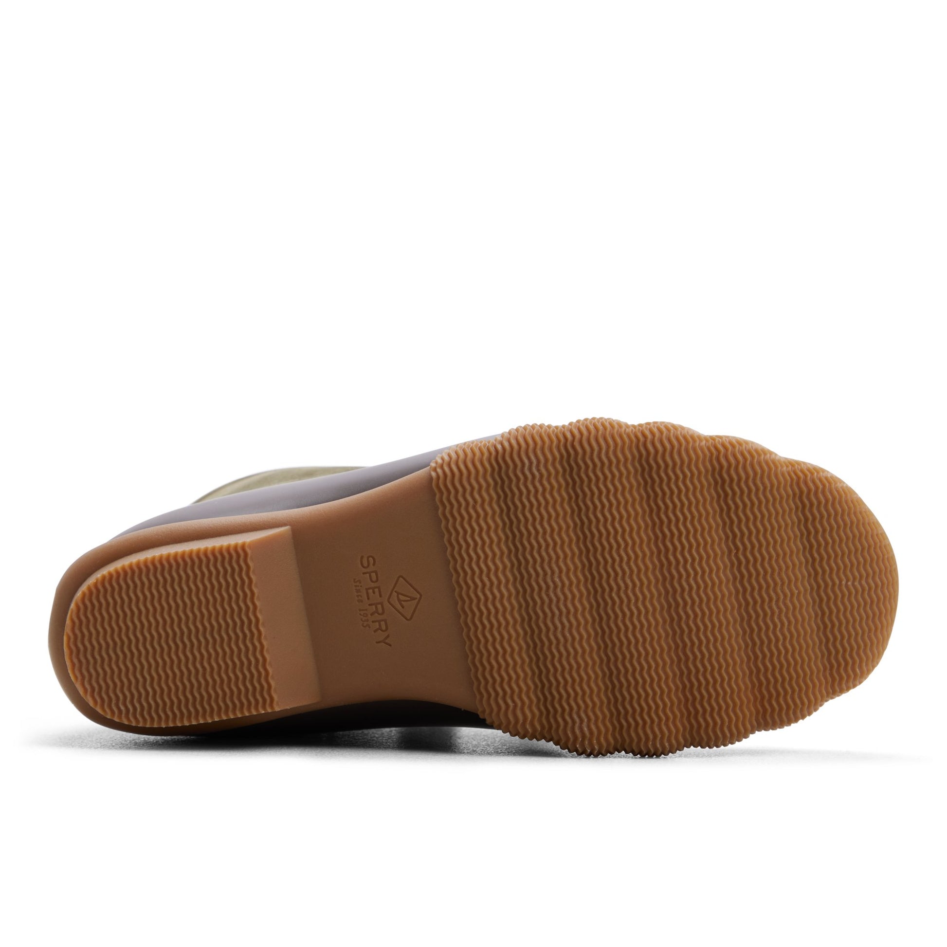 Close-up of the Olive Saltwater™ Duck Lug Boot Duck Boots