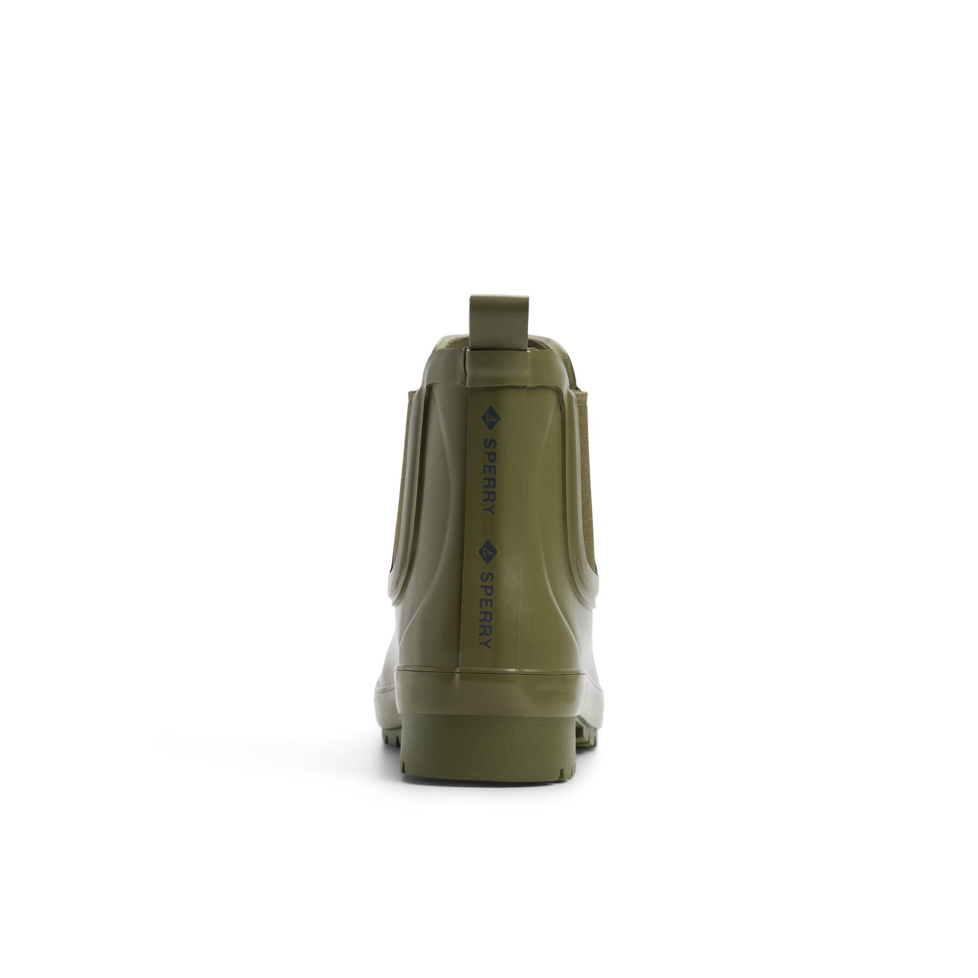 Three-quarter angle of Olive Drizzle Chelsea Rain Boot Chelsea Rain Boot's front side