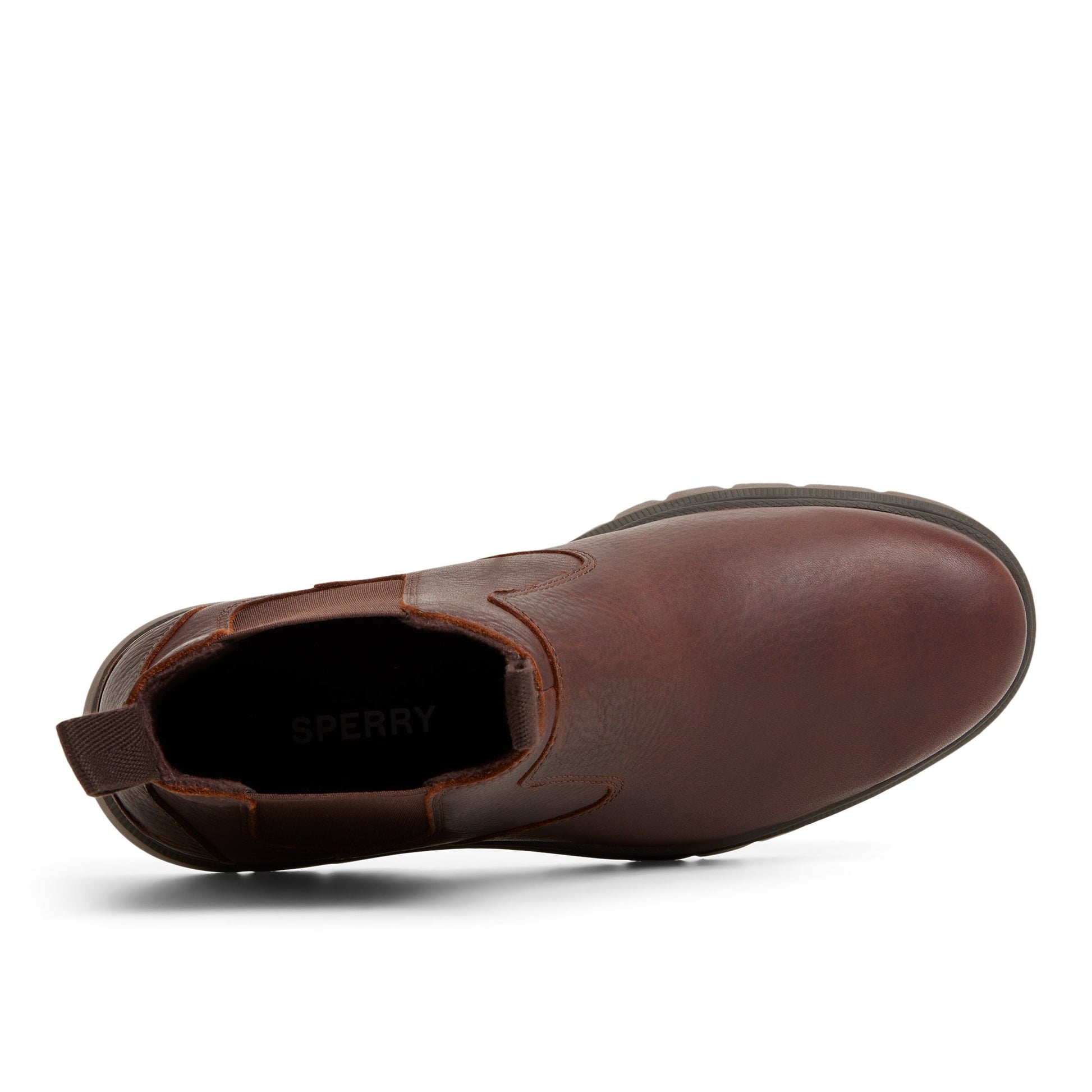 Top-down view of the Brown Fenway Pull-on Chelsea Boots Chelsea Boots