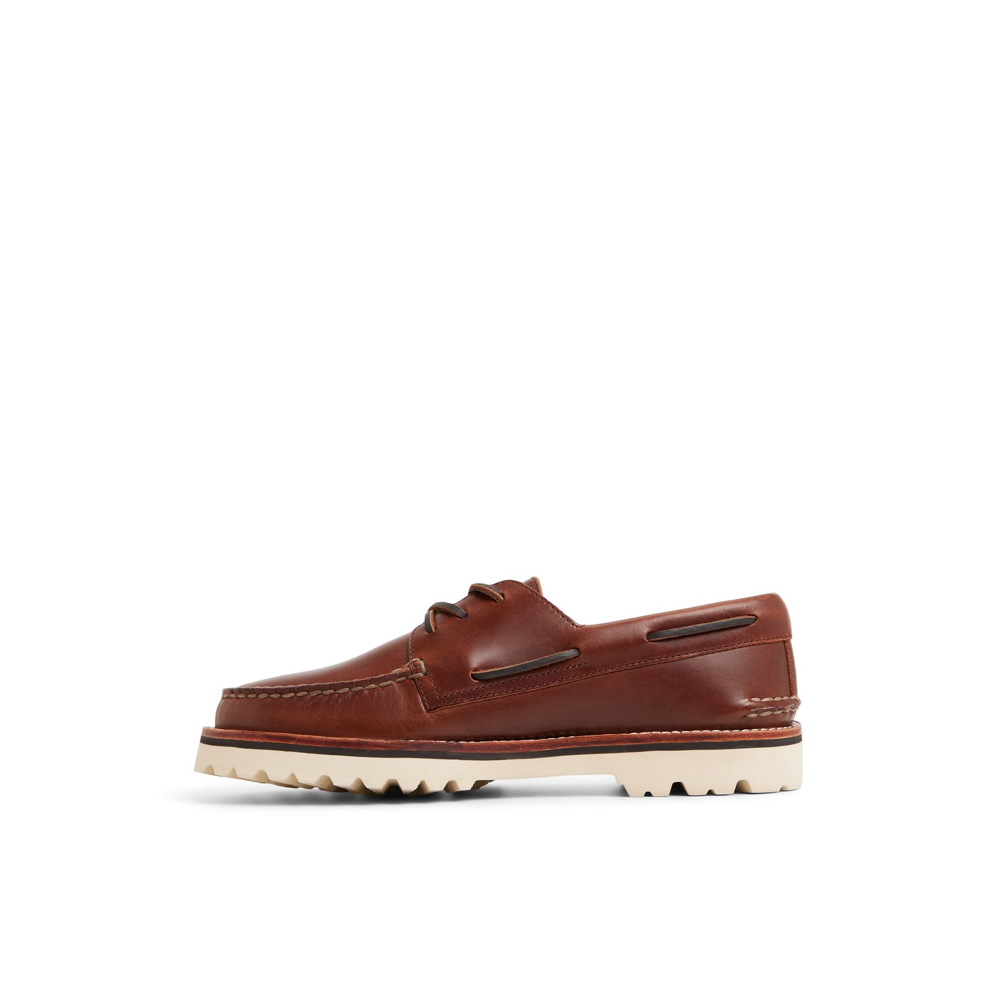 Three-quarter angle of Other brown Authentic Original™ 3-Eye Lug Boat Shoe Boat Shoe's back side