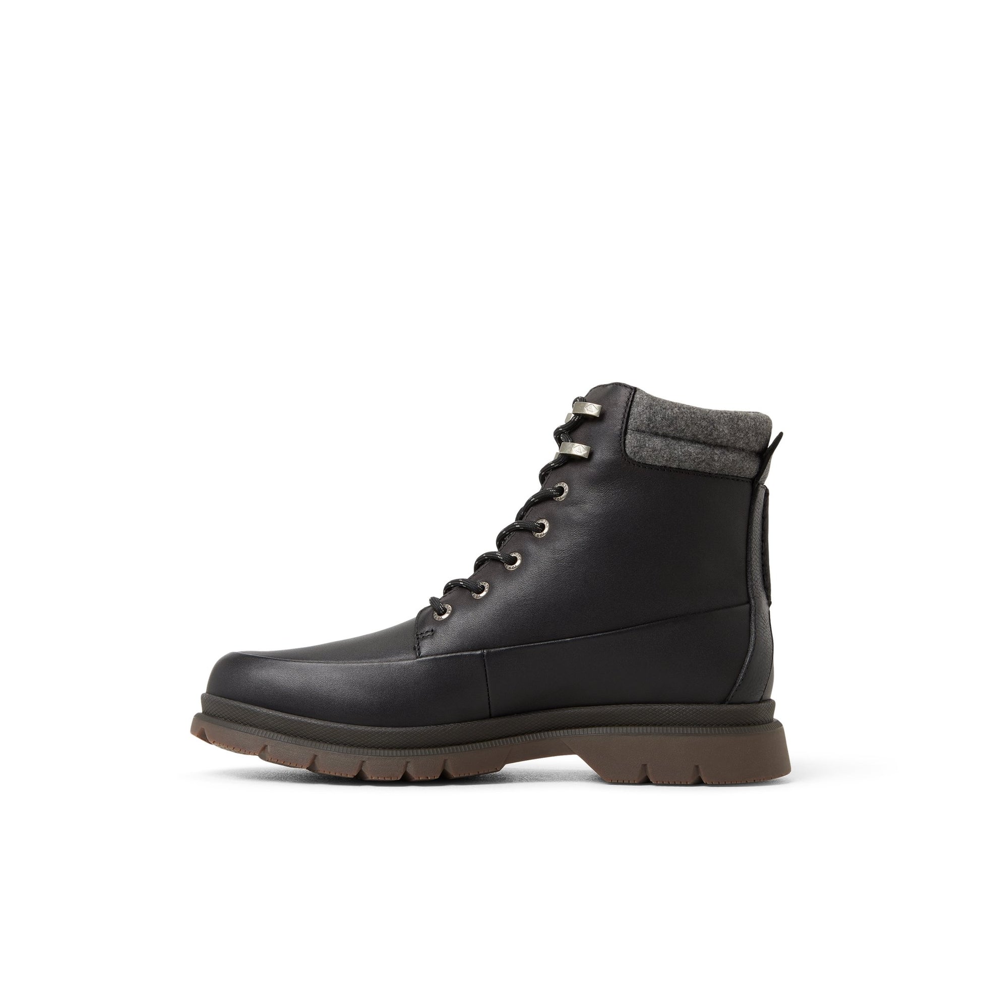 Three-quarter angle of Black Fenway Boots Fall Boots's back side