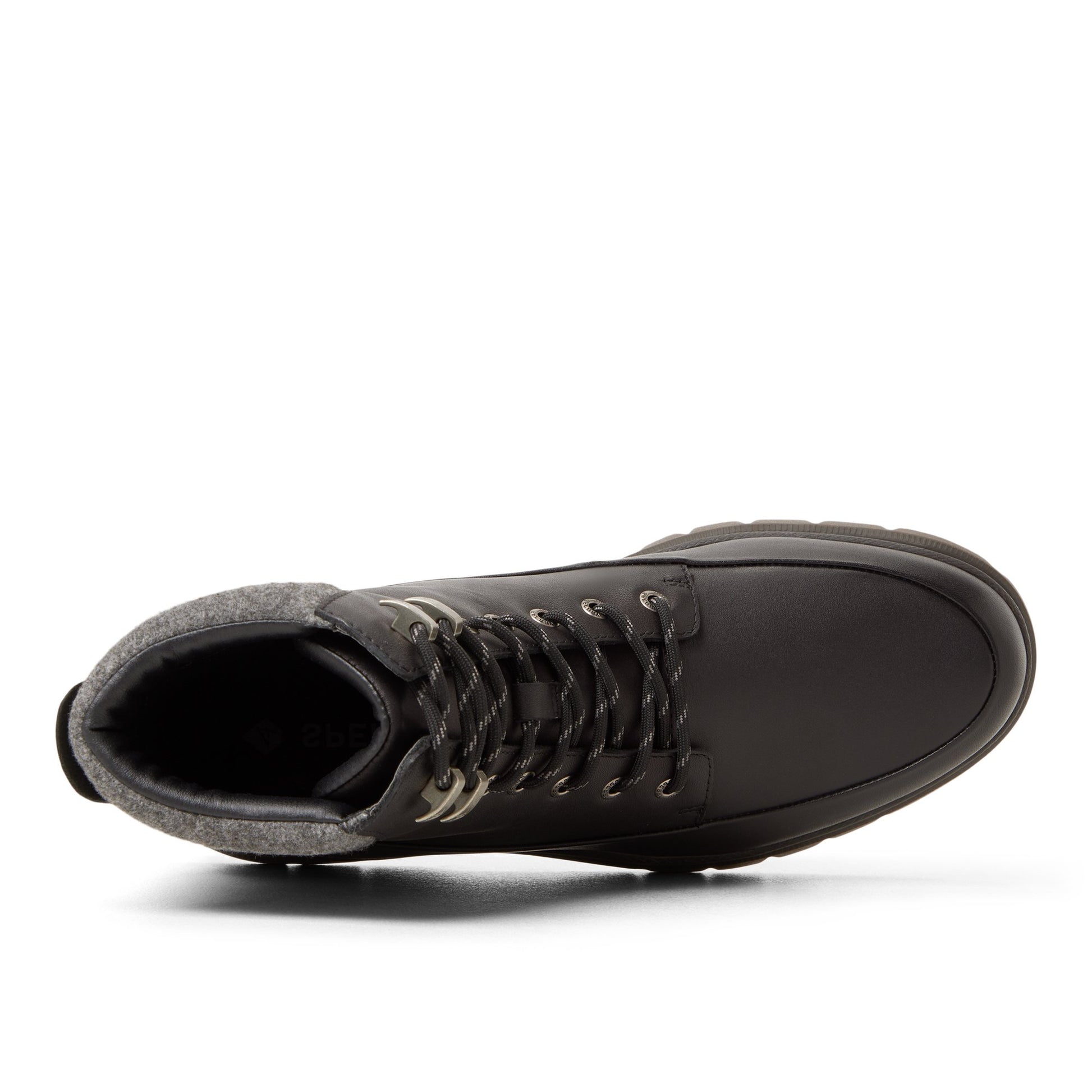 Top-down view of the Black Fenway Boots Fall Boots