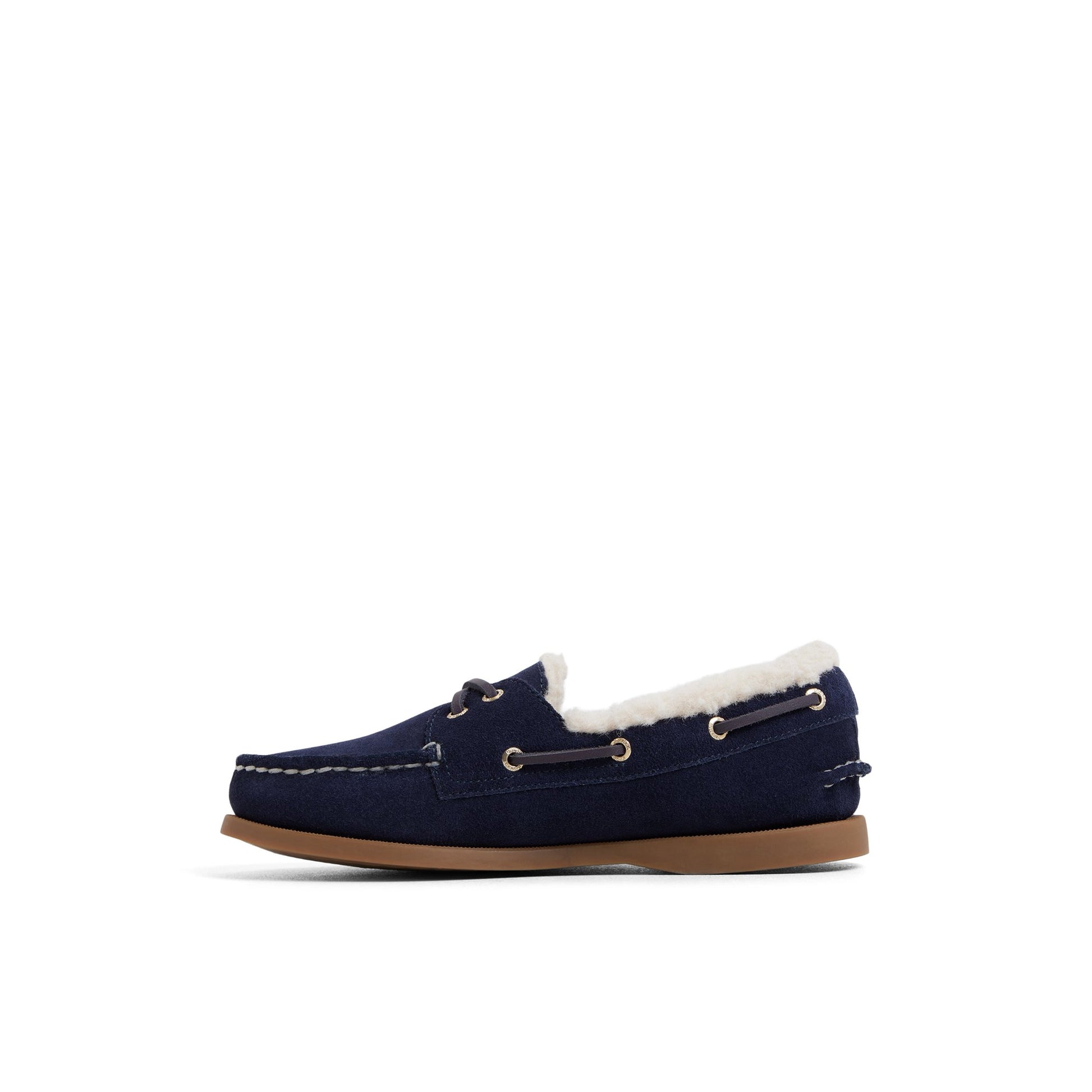 Three-quarter angle of Navy Authentic Original™ 2 Eye Boat Shoe Boat Shoe's back side