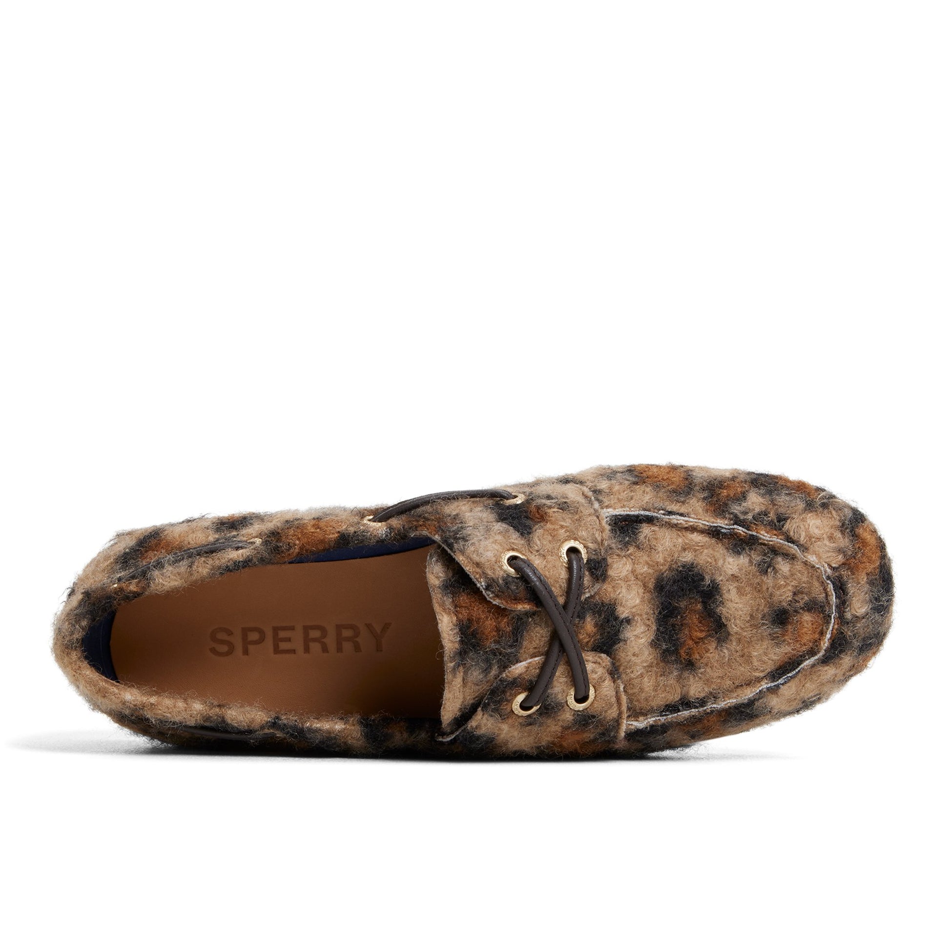 Top-down view of the Brown primary - multi Slim Boat Shoe Boat Shoe