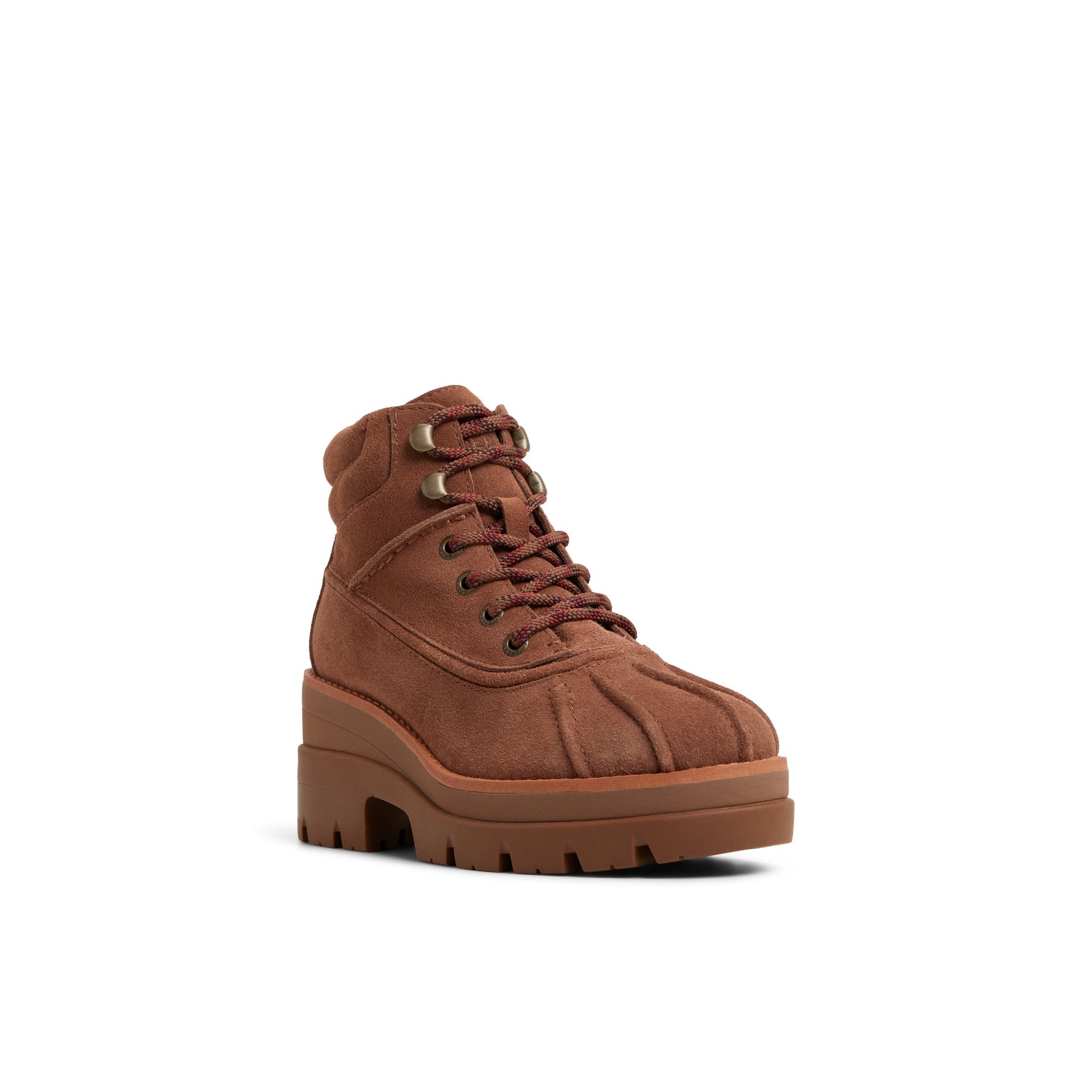 Side view of Medium brown Rocky Hiker Lined Boot Ankle Boots