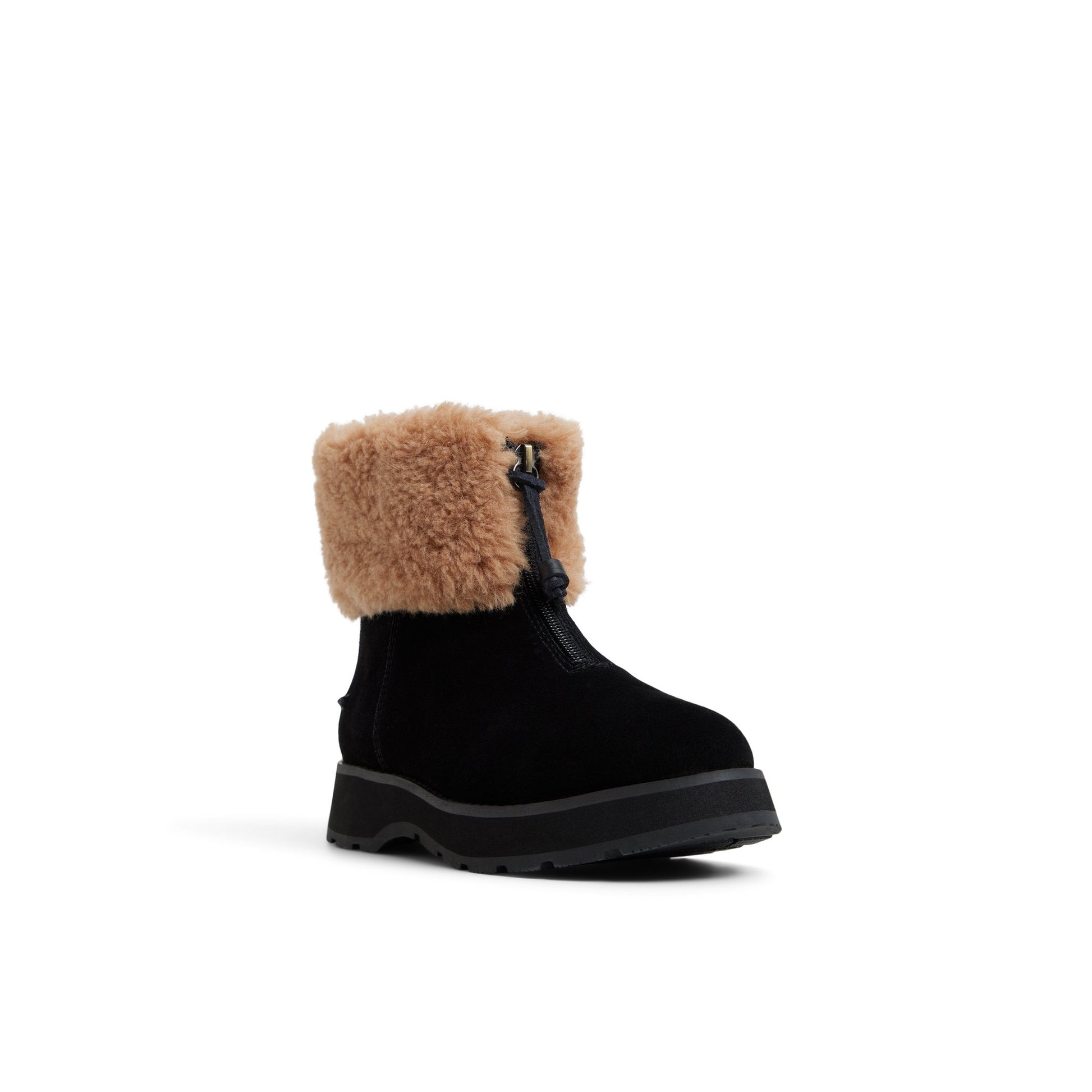 Side view of Black Newbury Zipper Boot Ankle Boots