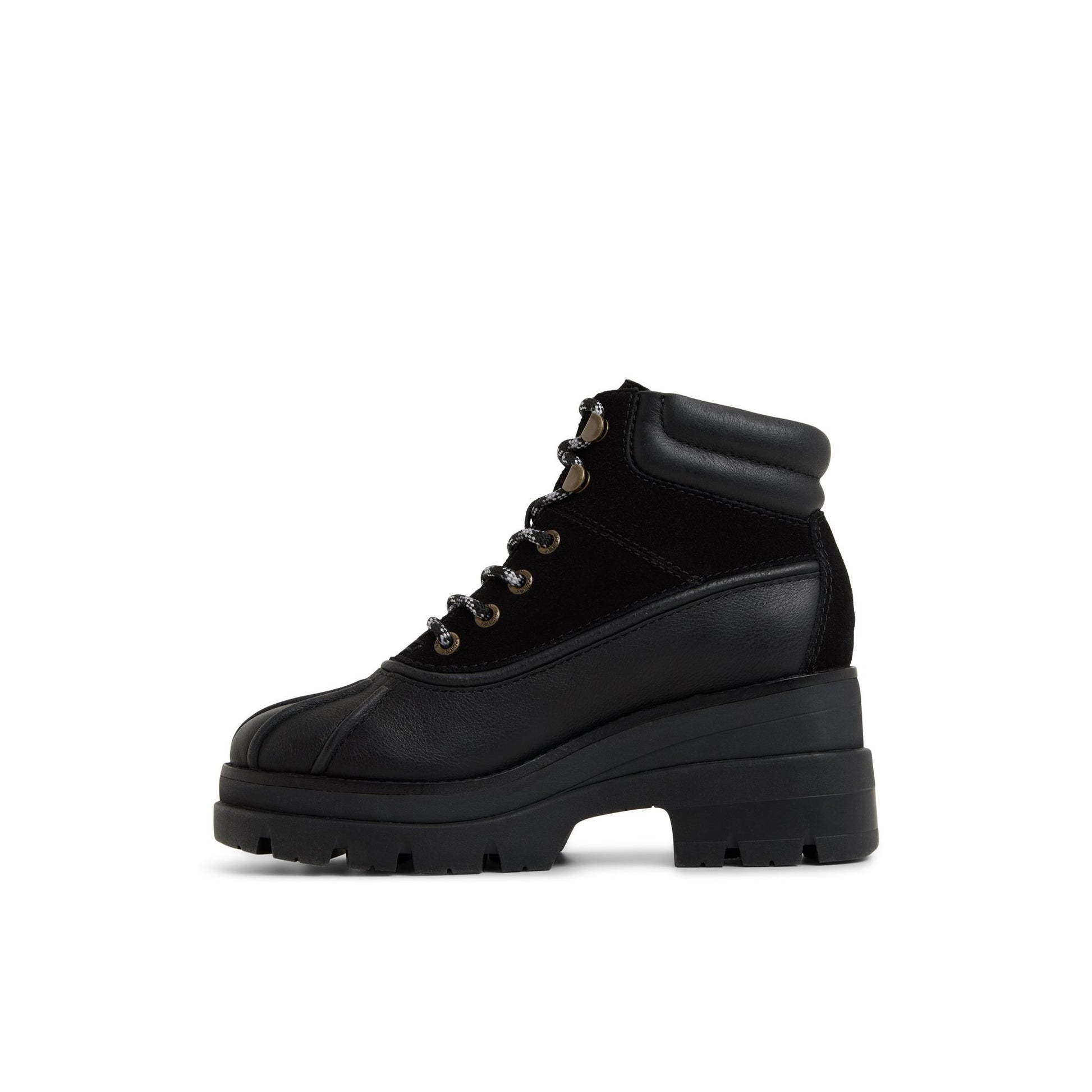 Three-quarter angle of Black Rocky Hiker Lined Boot Ankle Boots's back side