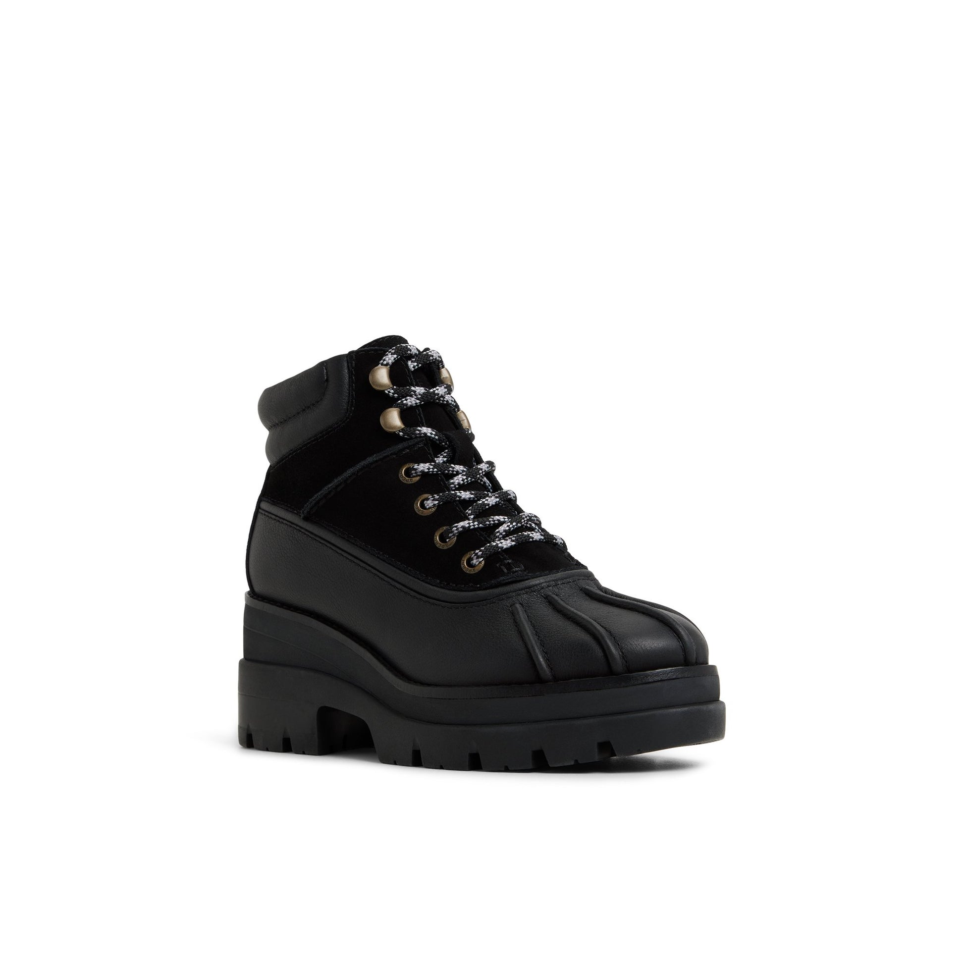 Side view of Black Rocky Hiker Lined Boot Ankle Boots