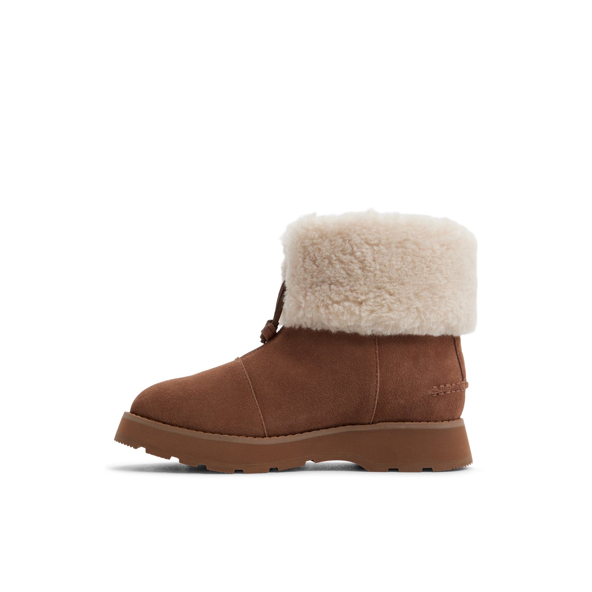 Three-quarter angle of Medium brown Newbury Zipper Boot Ankle Boots's back side