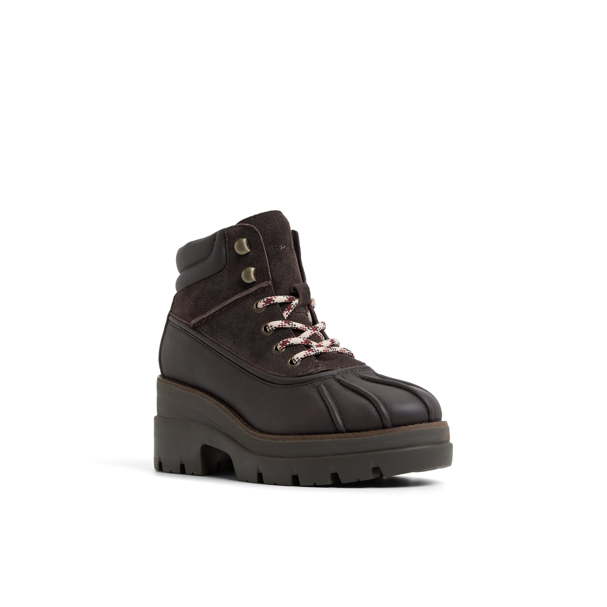 Side view of Dark brown Rocky Hiker Lined Boot Ankle Boots