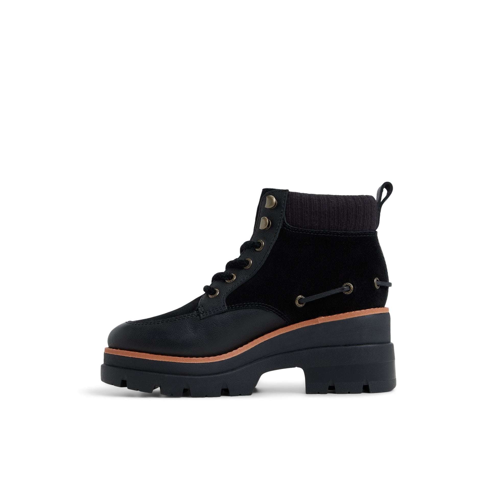 Three-quarter angle of Black Rocky Hiker Boot Ankle Boots's back side