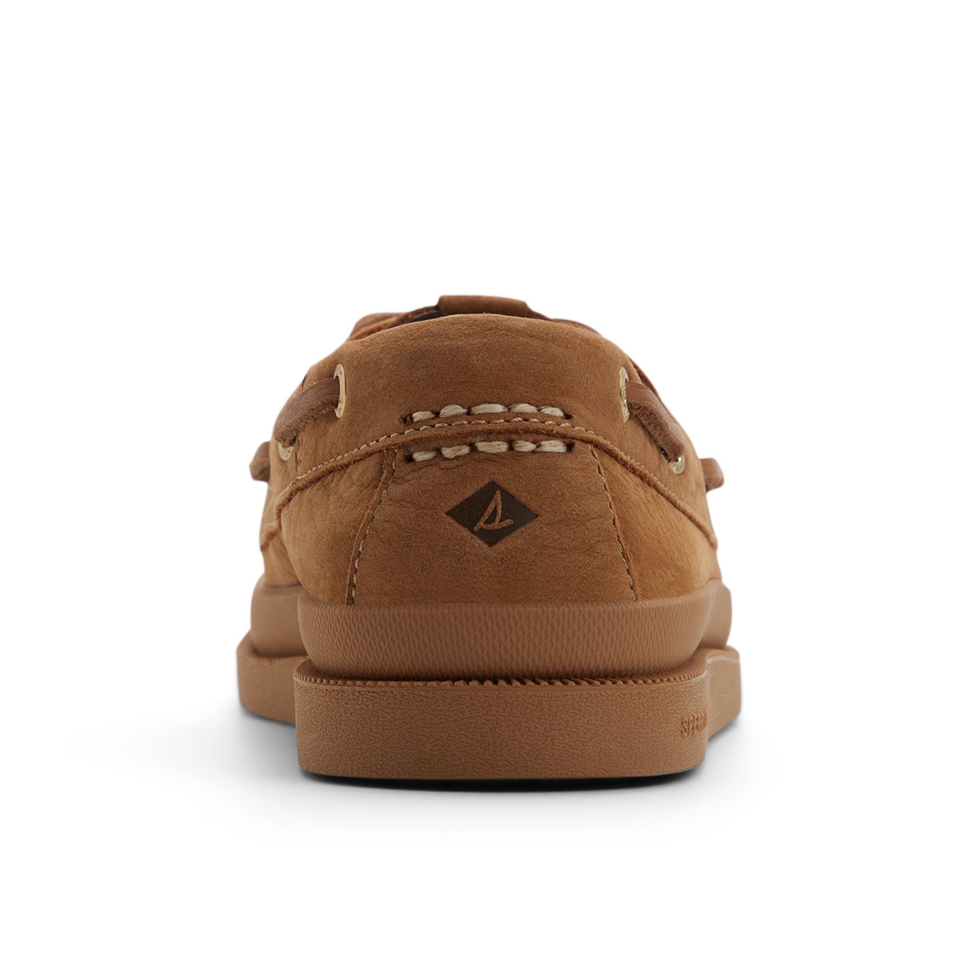 Three-quarter angle of Tan Authentic Original™ 2 Eye Mudguard Boat Shoe's front side