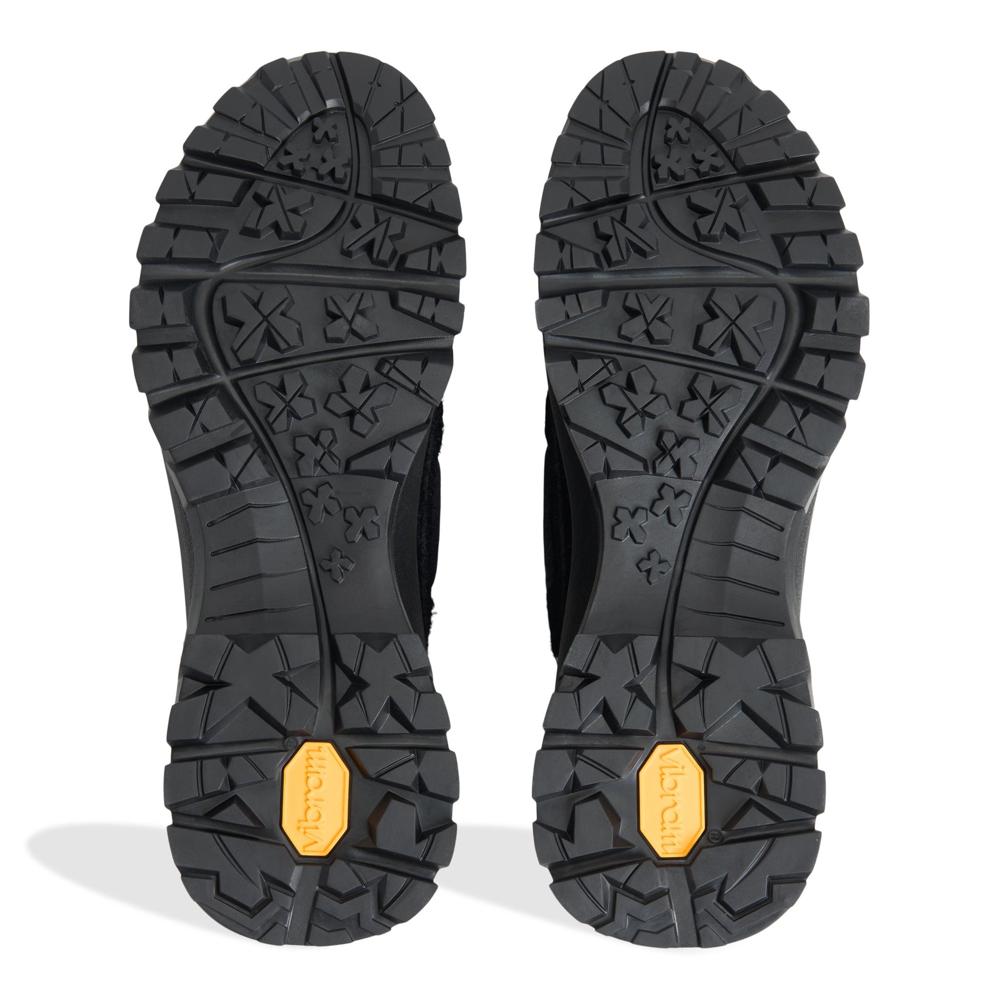 Close-up of the Black Sperry x Pleasures 3-Eye Vibram Turn-Lock Lug Boat Boat Shoe