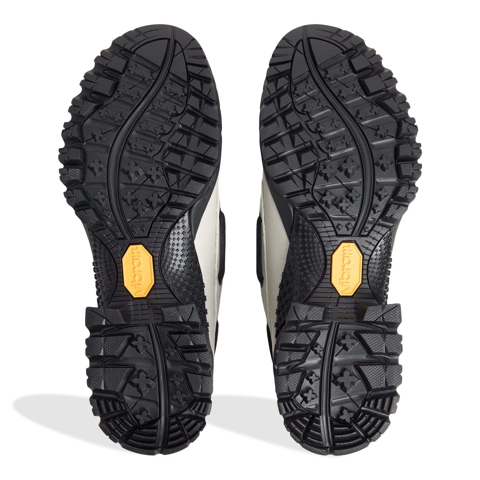 Close-up of the Bone Sperry x Pleasures 3-Eye Vibram Hiker Boat Shoe