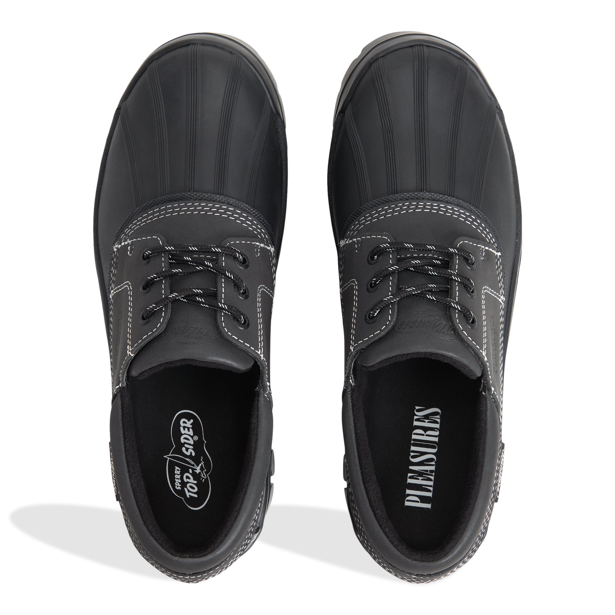 レア物 VIBRAM PLEASURE STS24914 Sperry x Pleasures 3-Eye Vibram Reflective Cold-Bay Black | Sperry