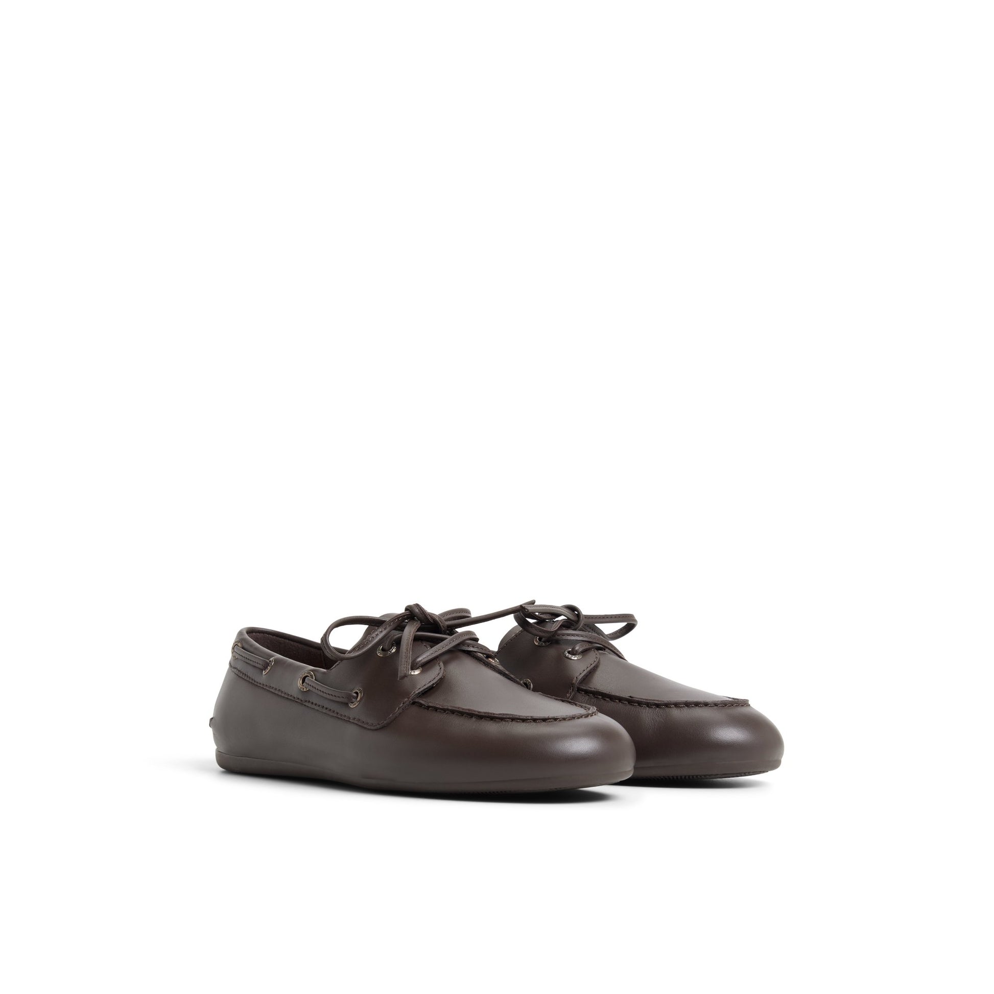 Side view of Dark Brown Sperry x Aritzia Slim Boat Shoe Boat Shoe