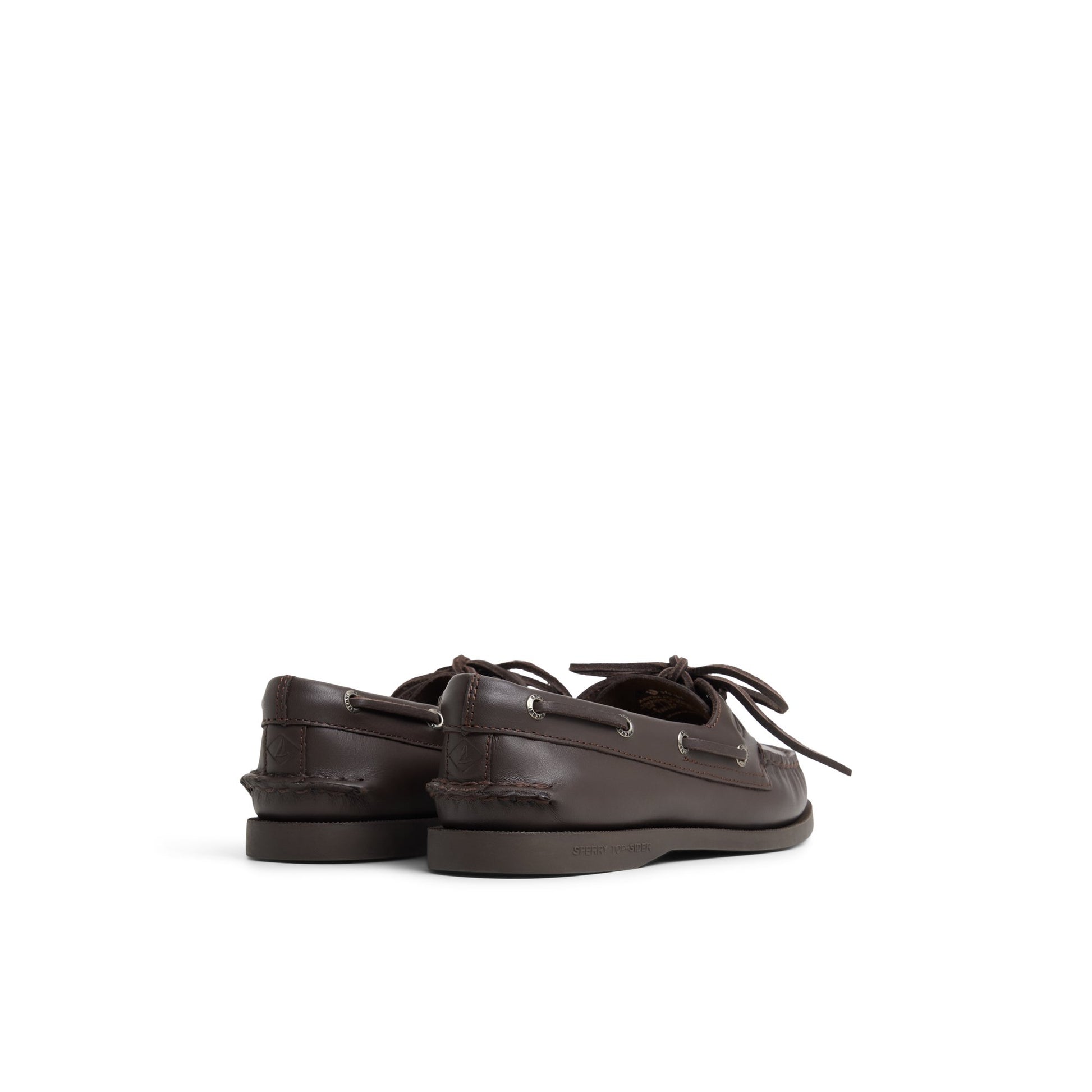 Three-quarter angle of Dark Brown Sperry x Aritzia Authentic Original™ 2-Eye Boat Shoe Boat Shoe's front side