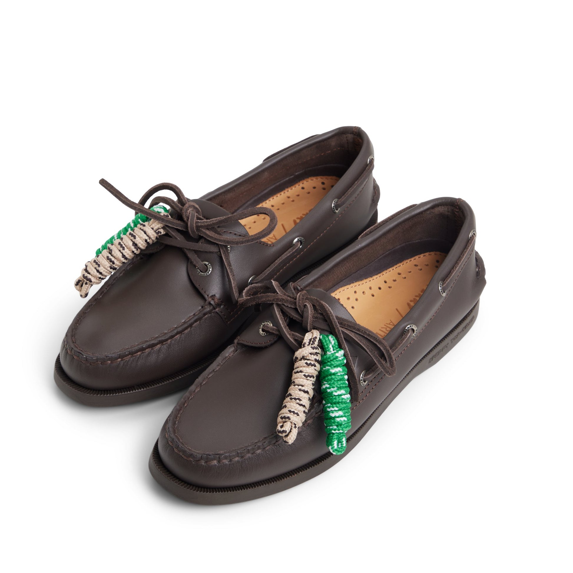 View of Dark Brown Sperry x Aritzia Authentic Original™ 2-Eye Boat Shoe Boat Shoe's sole
