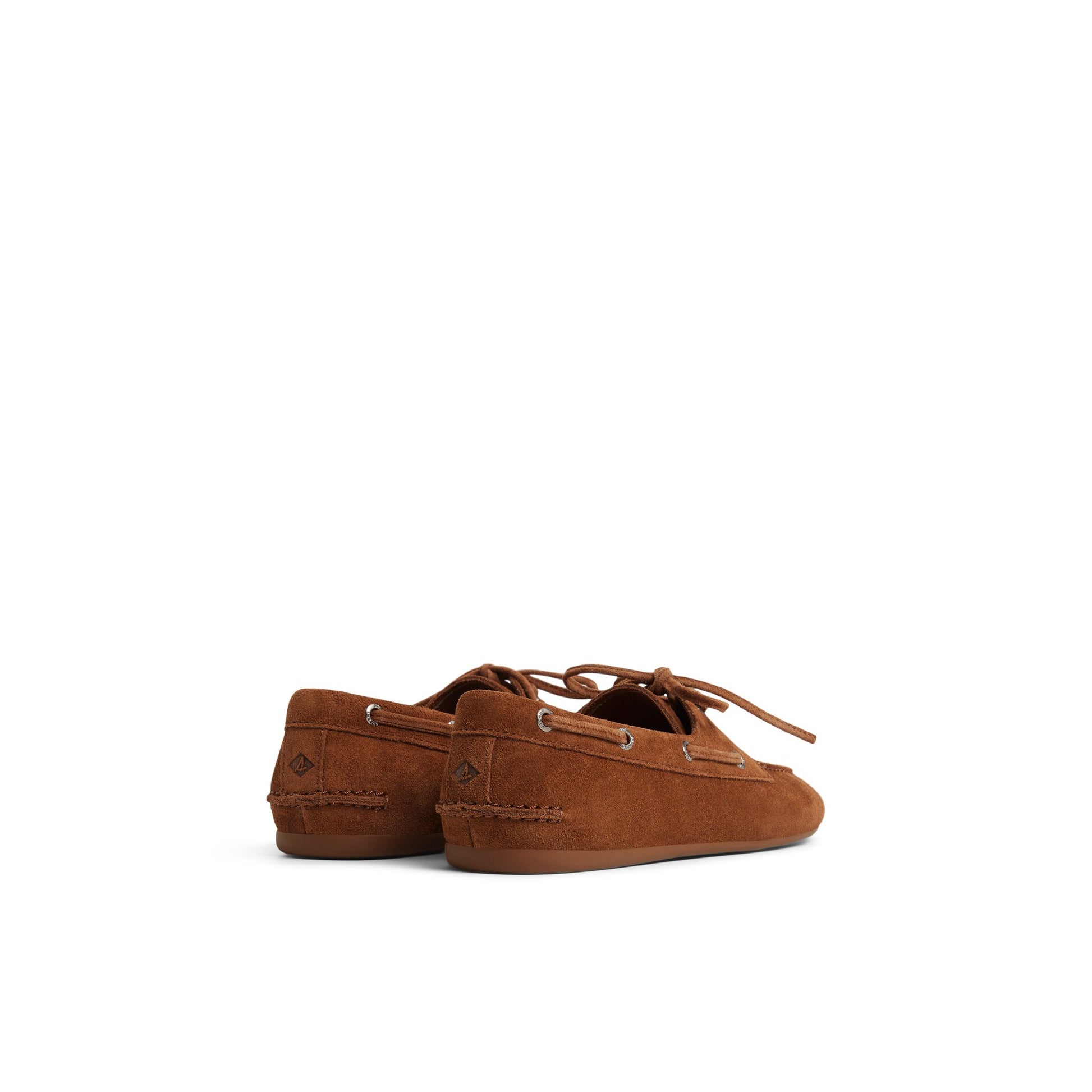 Three-quarter angle of Brown Sperry x Aritzia Slim Boat Shoe Boat Shoe's front side