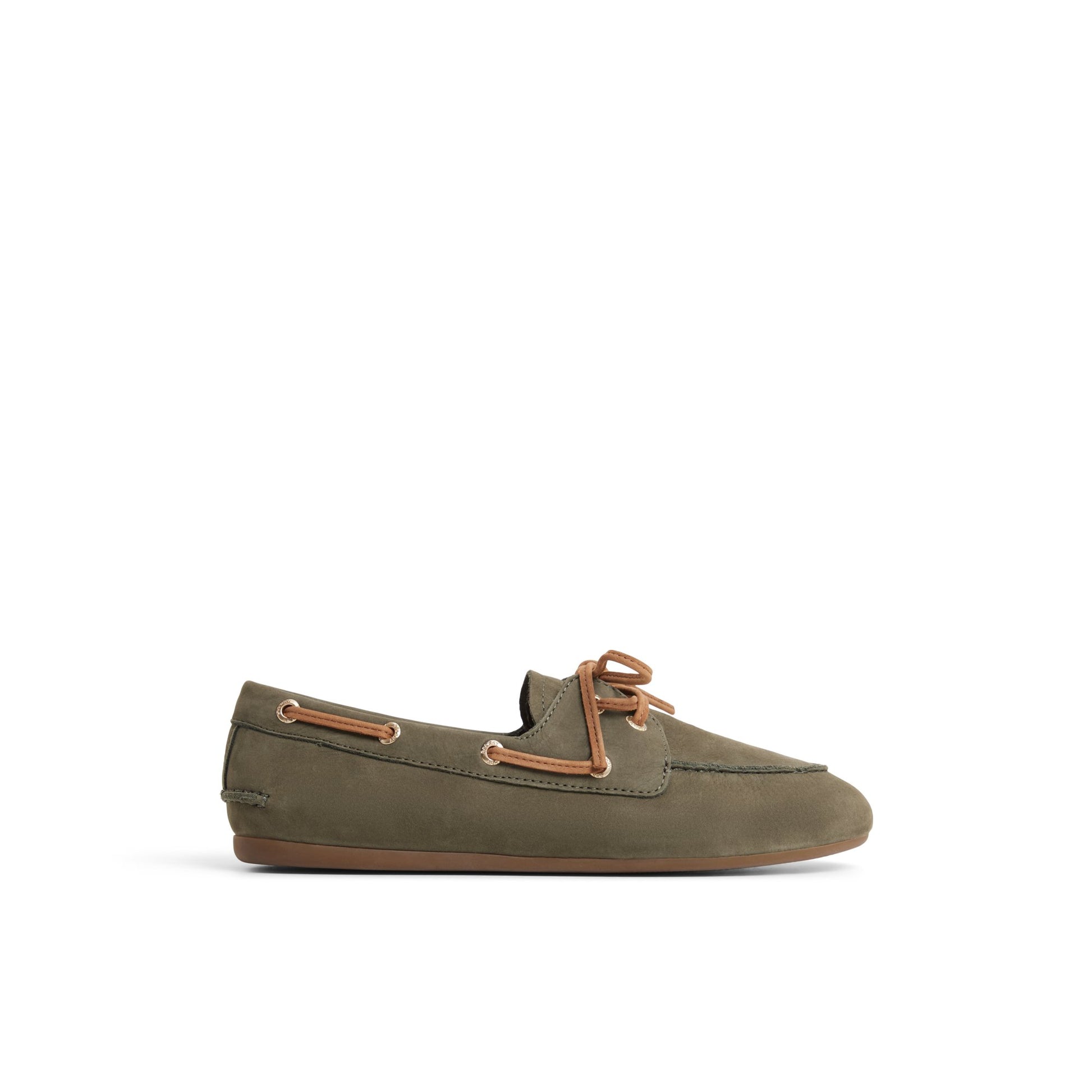 Main View of Olive Sperry x Aritzia Slim Boat Shoe Boat Shoe for Womens