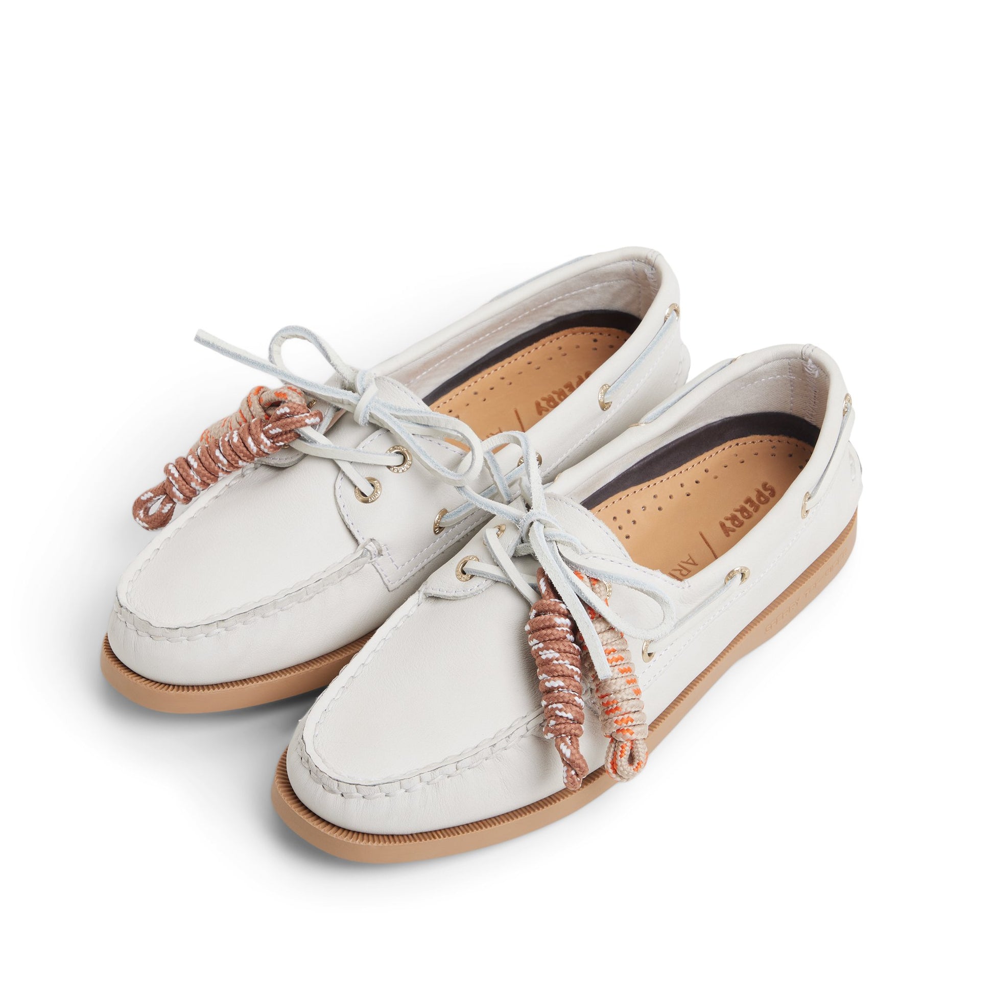 View of Cream Sperry x Aritzia Authentic Original™ 2-Eye Boat Shoe Boat Shoe's sole