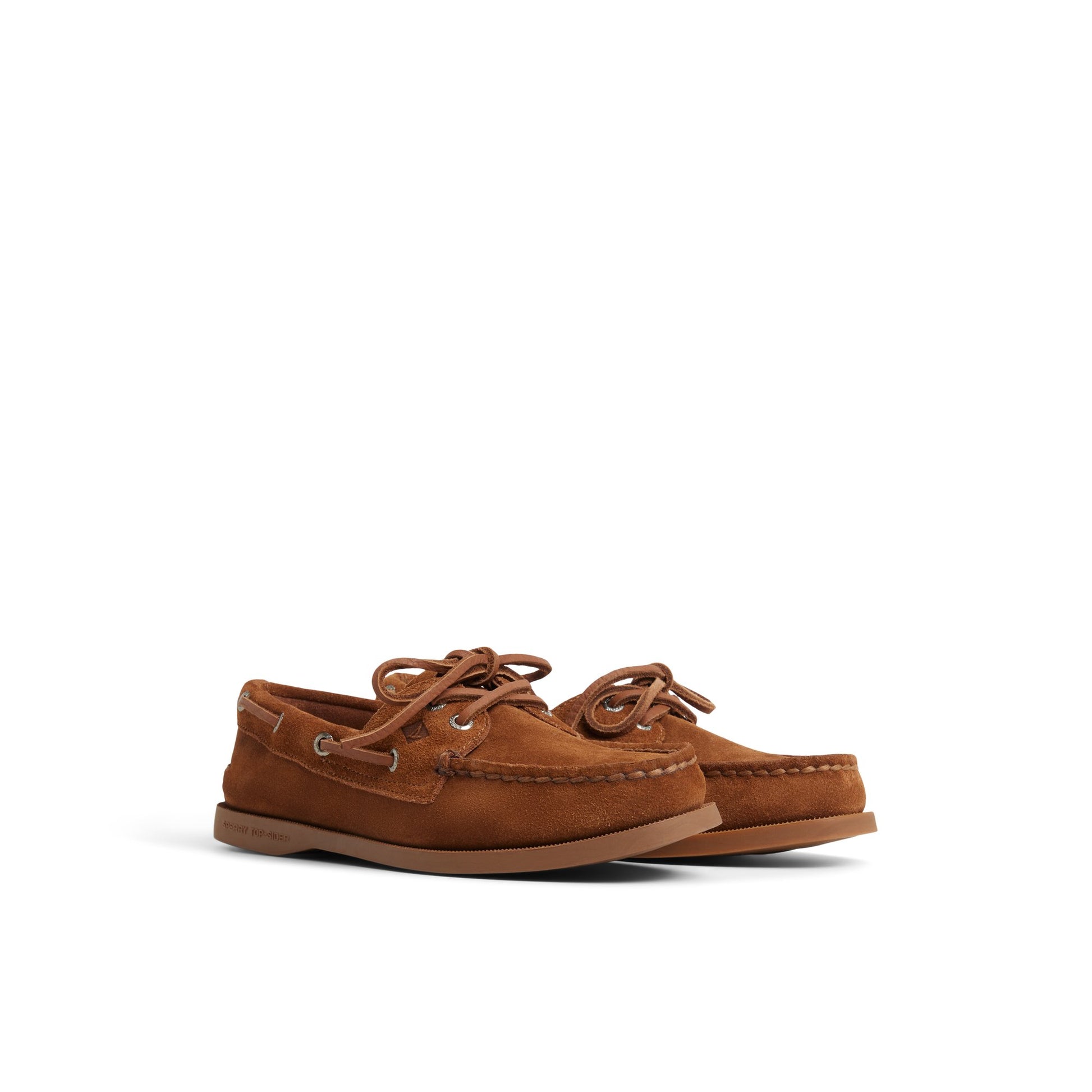 Side view of Brown Sperry x Aritzia Authentic Original™ 2-Eye Boat Shoe Boat Shoe