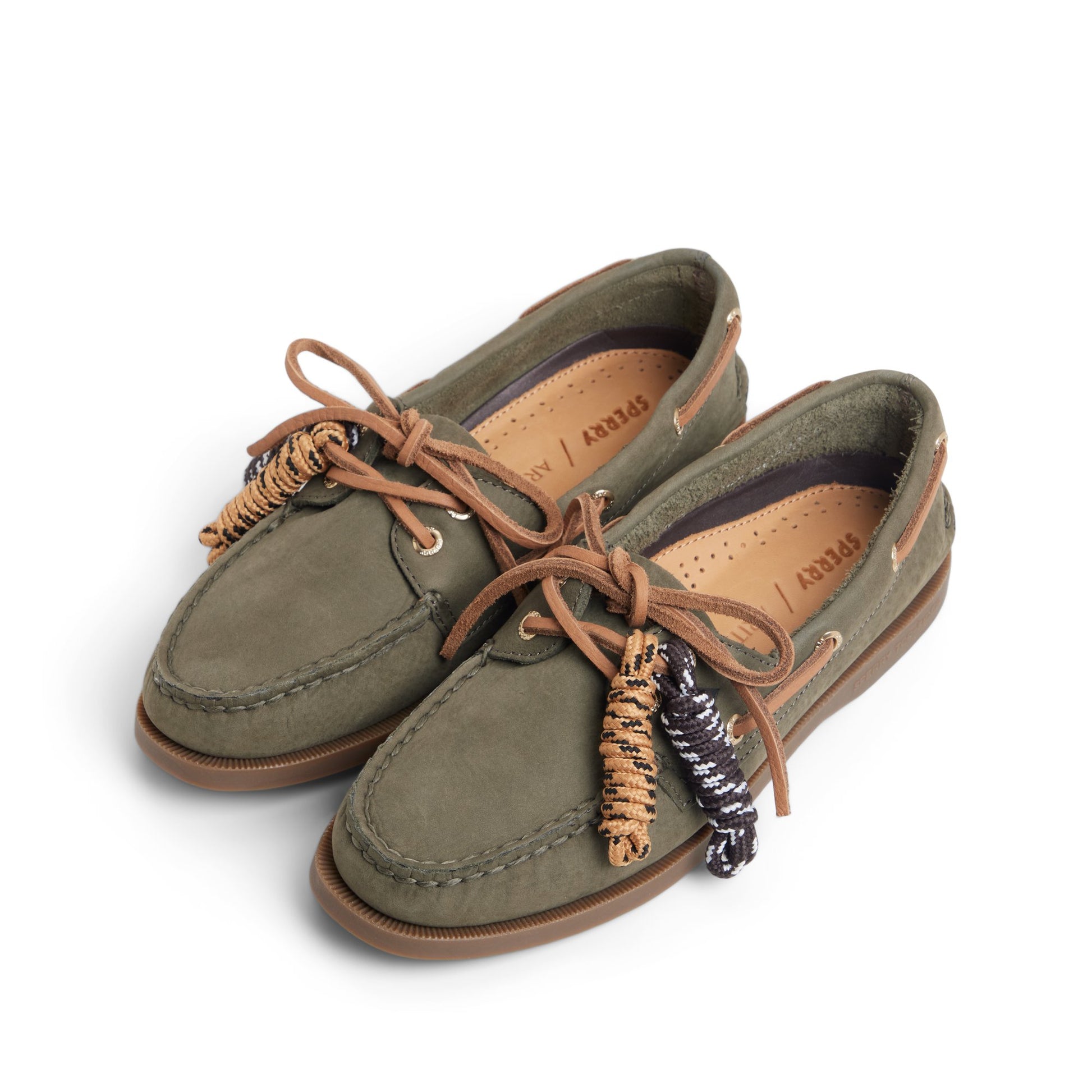 View of Olive Sperry x Aritzia Authentic Original™ 2-Eye Boat Shoe Boat Shoe's sole