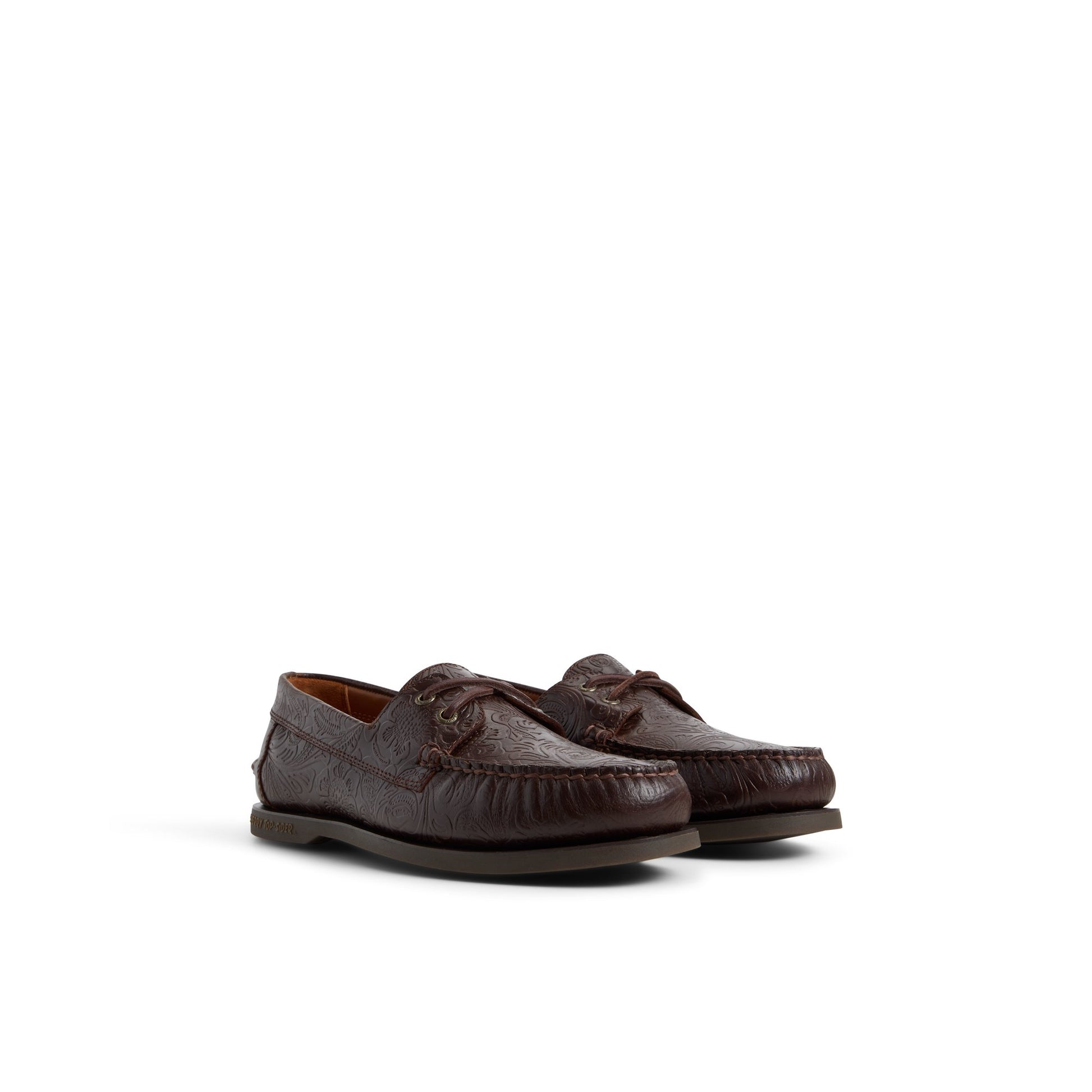 Side view of Dark brown Sperry x One of These Days Lou Boat Shoe Boat Shoe