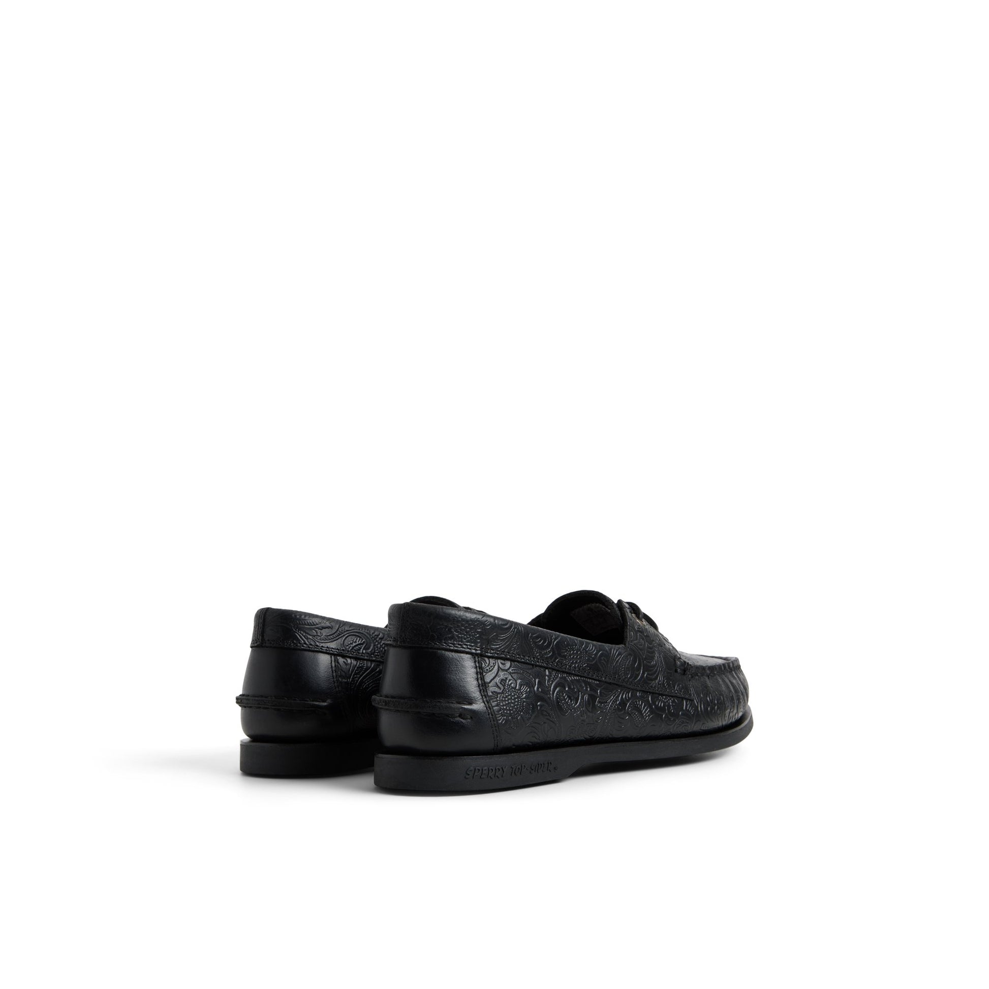Three-quarter angle of Other black Sperry x One of These Days Lou Boat Shoe Boat Shoe's front side