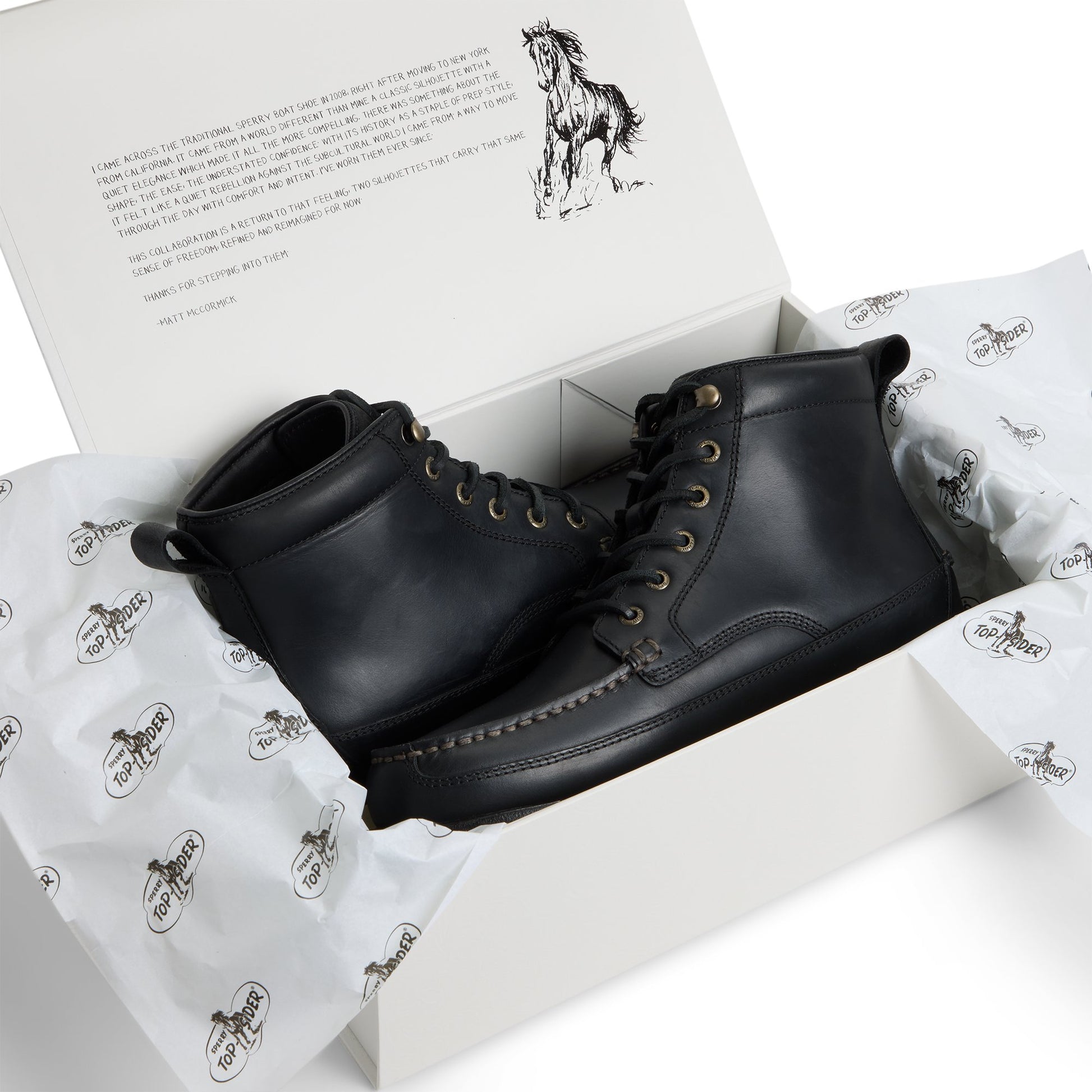 View of Black Sperry x One of These Days Tony Moc Boot Moc Boot's sole