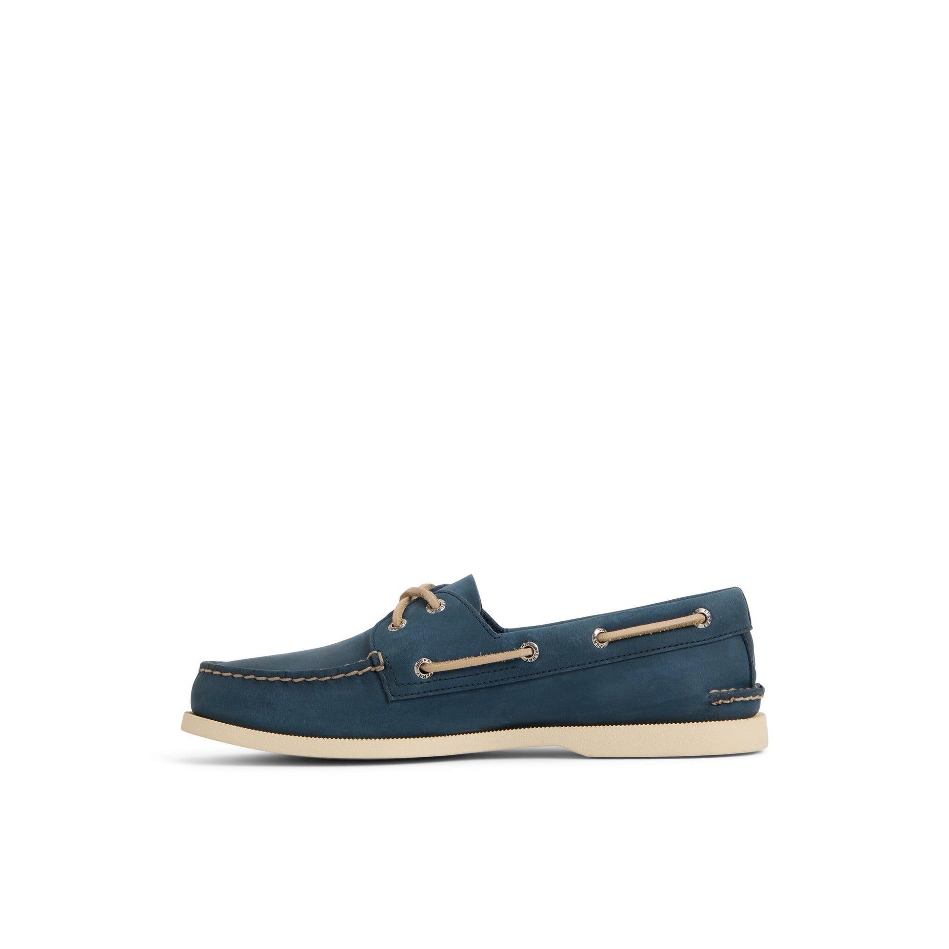 Three-quarter angle of Navy Authentic Original™ 2-Eye Boat Shoe Boat Shoe's back side