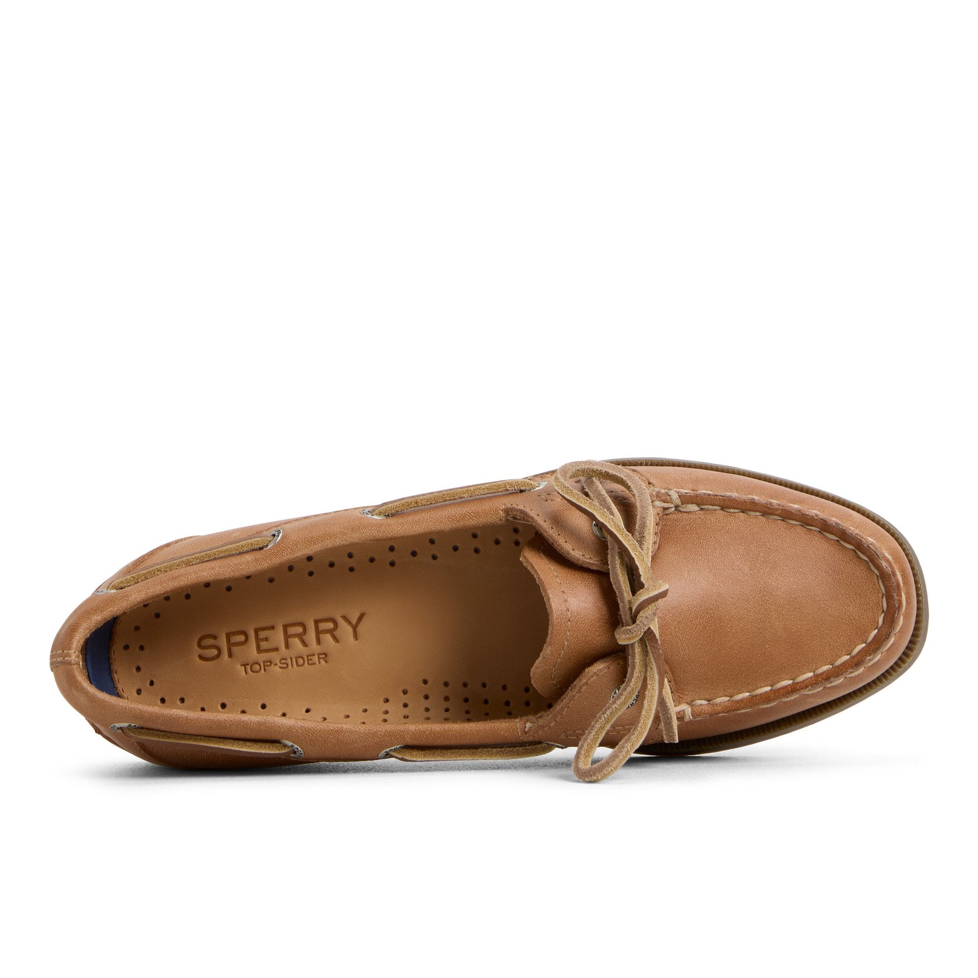 Top-down view of the Tan Authentic Original™ 1 Eye Boat Shoe Boat Shoe
