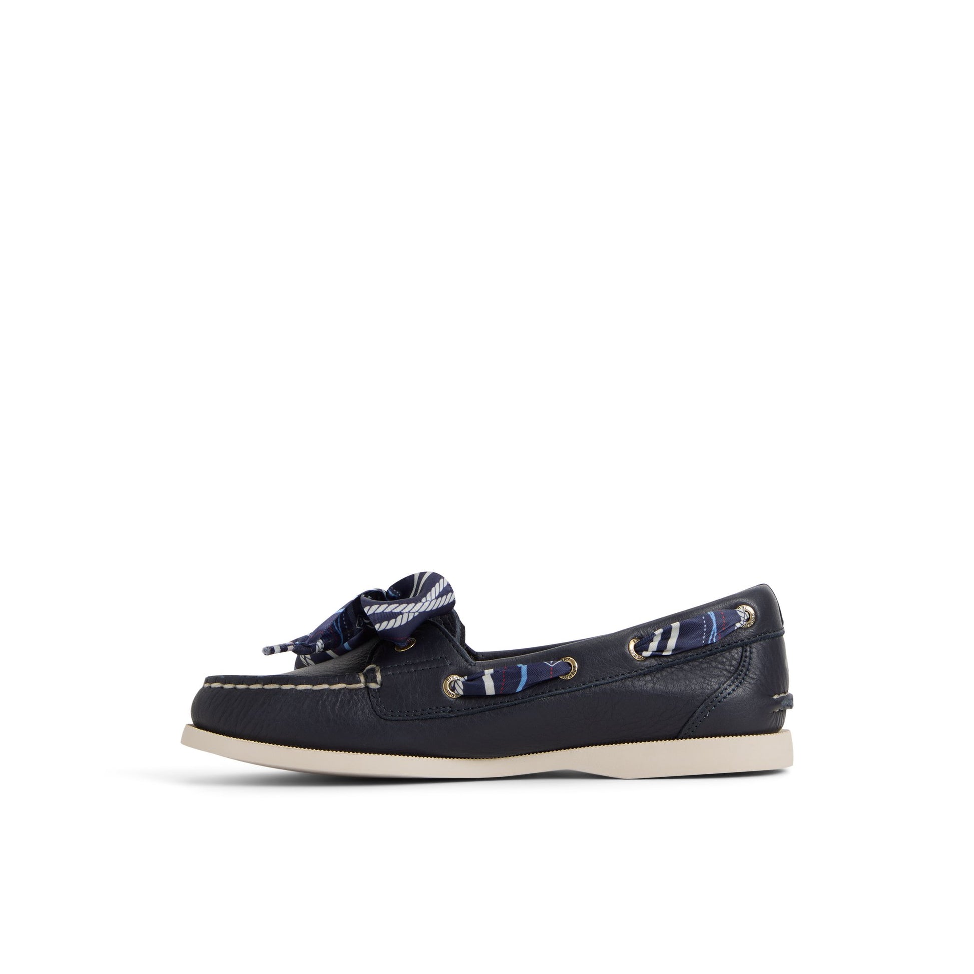 Three-quarter angle of Navy Authentic Original™ 1 Eye Boat Shoe Boat Shoe's back side
