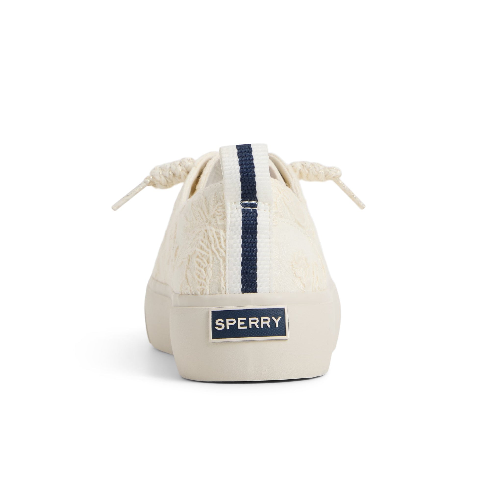 Three-quarter angle of Cream Cove Lace to Toe Sneaker Low Top Sneakers's front side