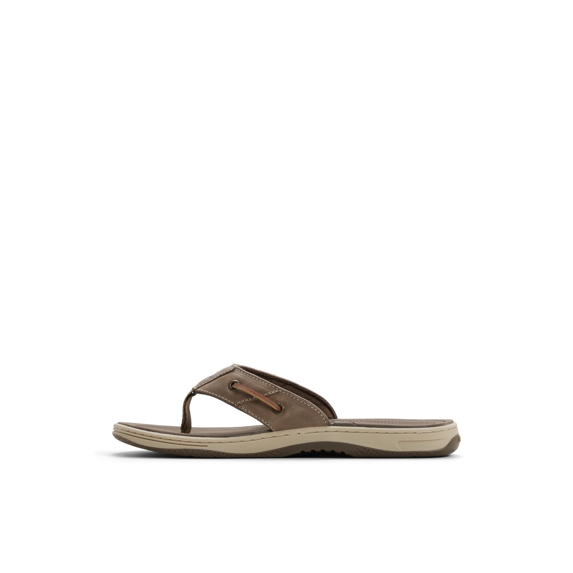 Three-quarter angle of Taupe Baitfish Thong Sandal Flip Flop Thong Sandals's back side