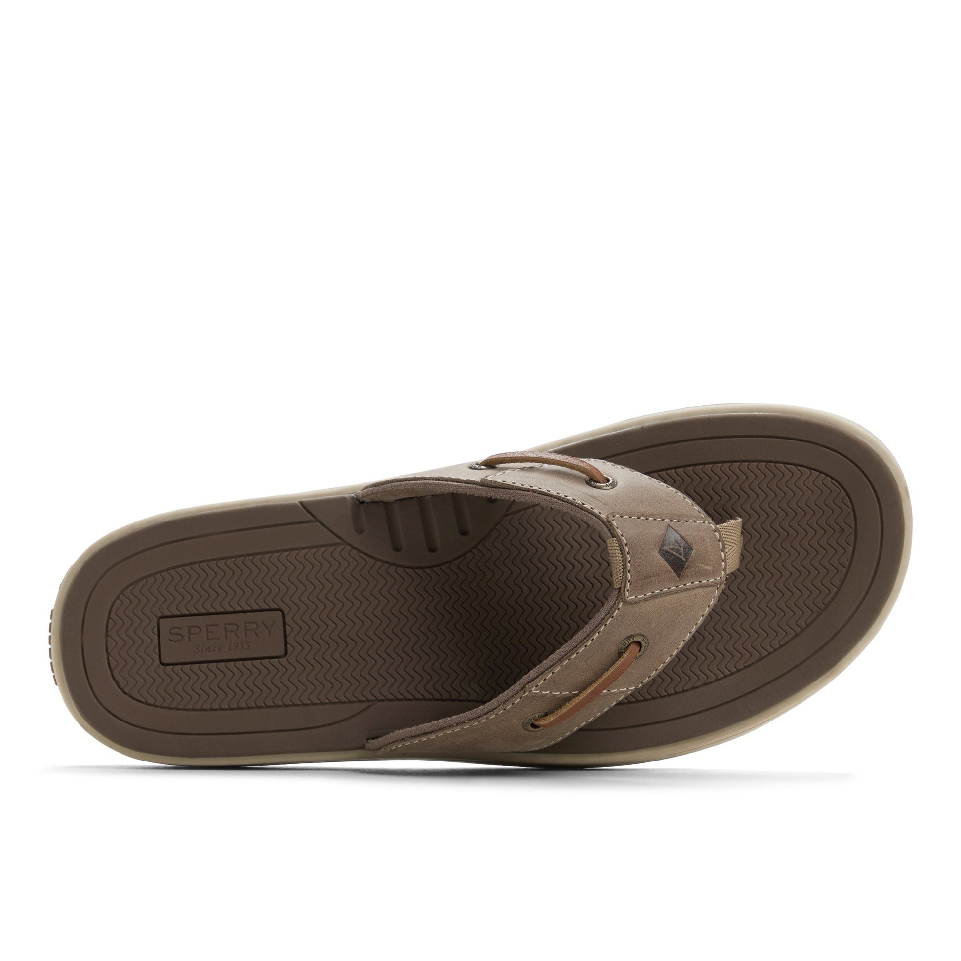 Top-down view of the Taupe Baitfish Thong Sandal Flip Flop Thong Sandals